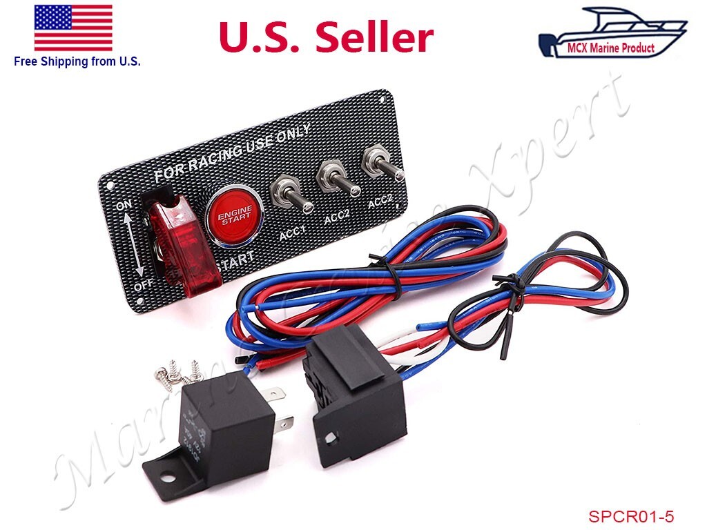 Racing Car Ignition Switch Engine Start Push Button Toggle Panel