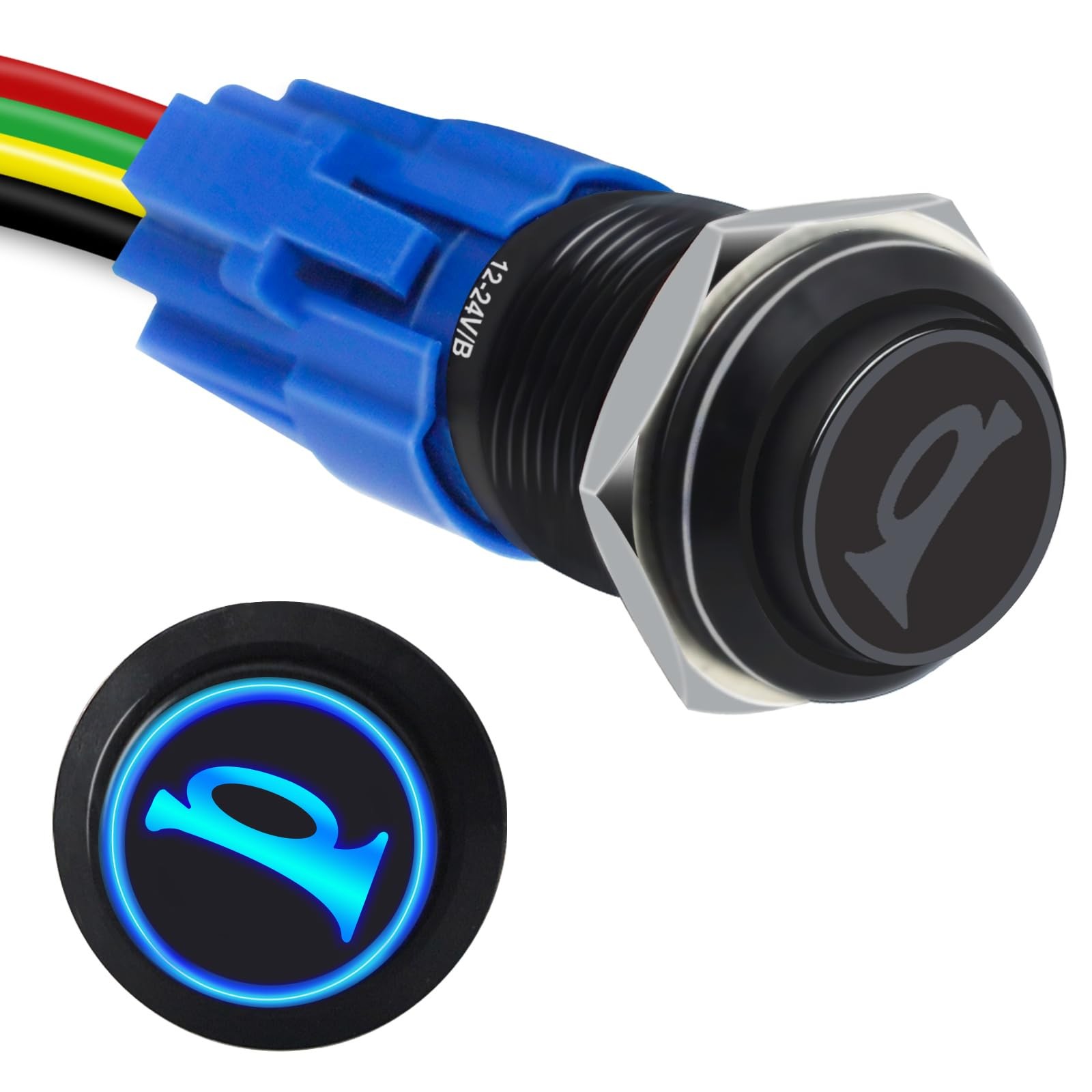 Horn Button, Momentary Push Button Switch, Horn Switch for Car Modification, Pus