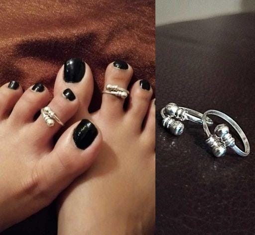 Silver Plated Brass Toe Ring for Women & Girls