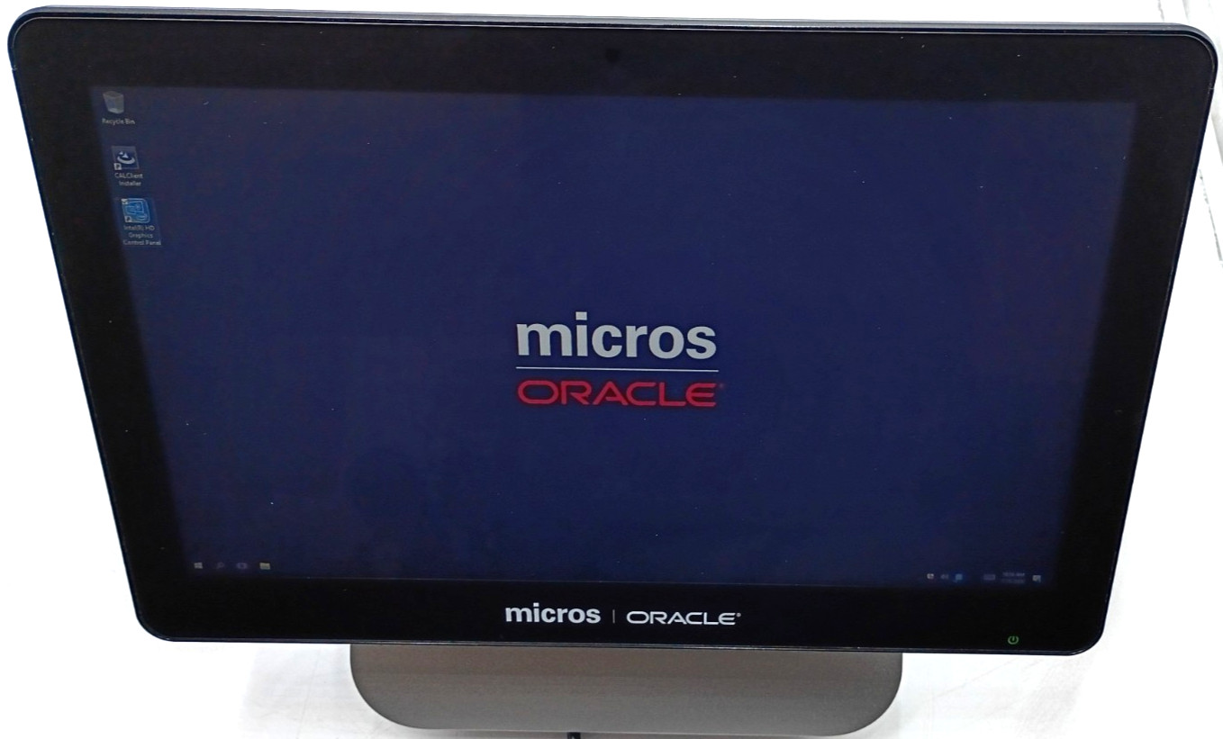 Oracle Micros Workstation 6 POS 15" w/ stand and power cable TESTED 7346027