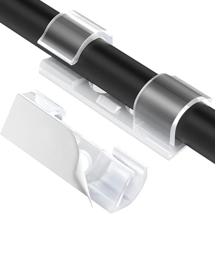 10 Kabelclips, Selbstklebende Kabelhalter für Schreibtisch, Netzkabel, Verlänger