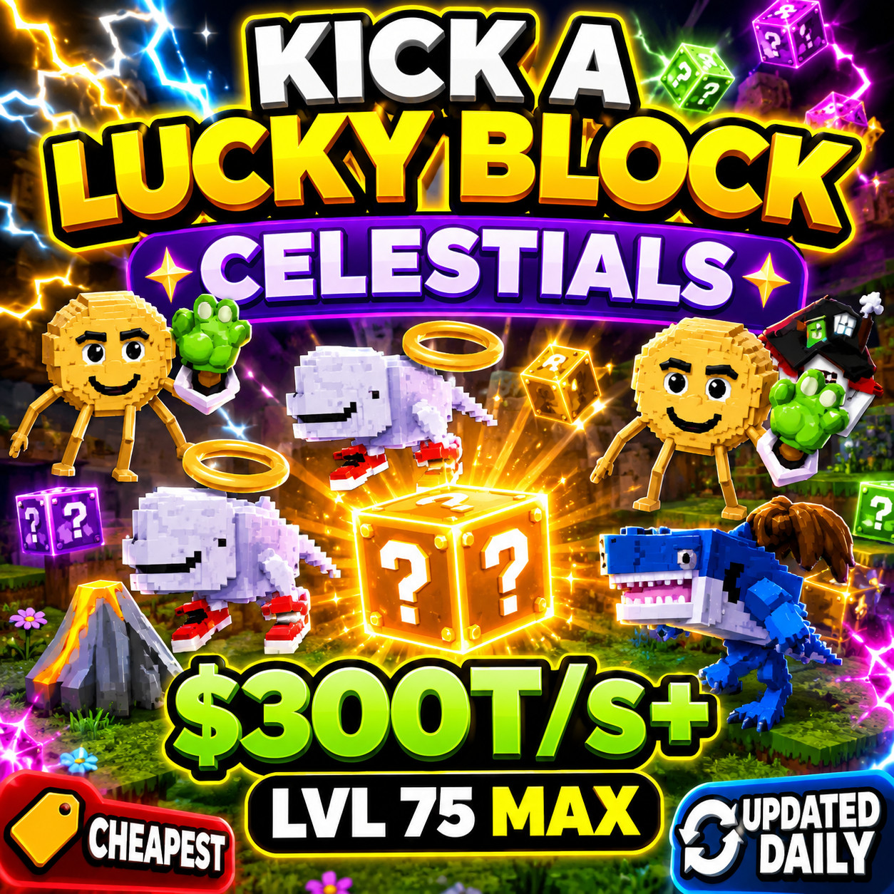 🔥Celestials | $400T/s+ | Best in Game | LVL 75 - Kick a Lucky Block - KALB🔥