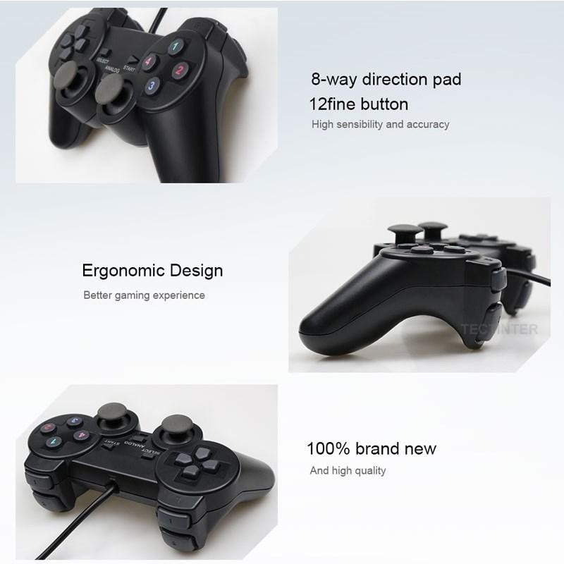 USB Wired PC Game Controller Vibration Plug & Play for Windows Laptop