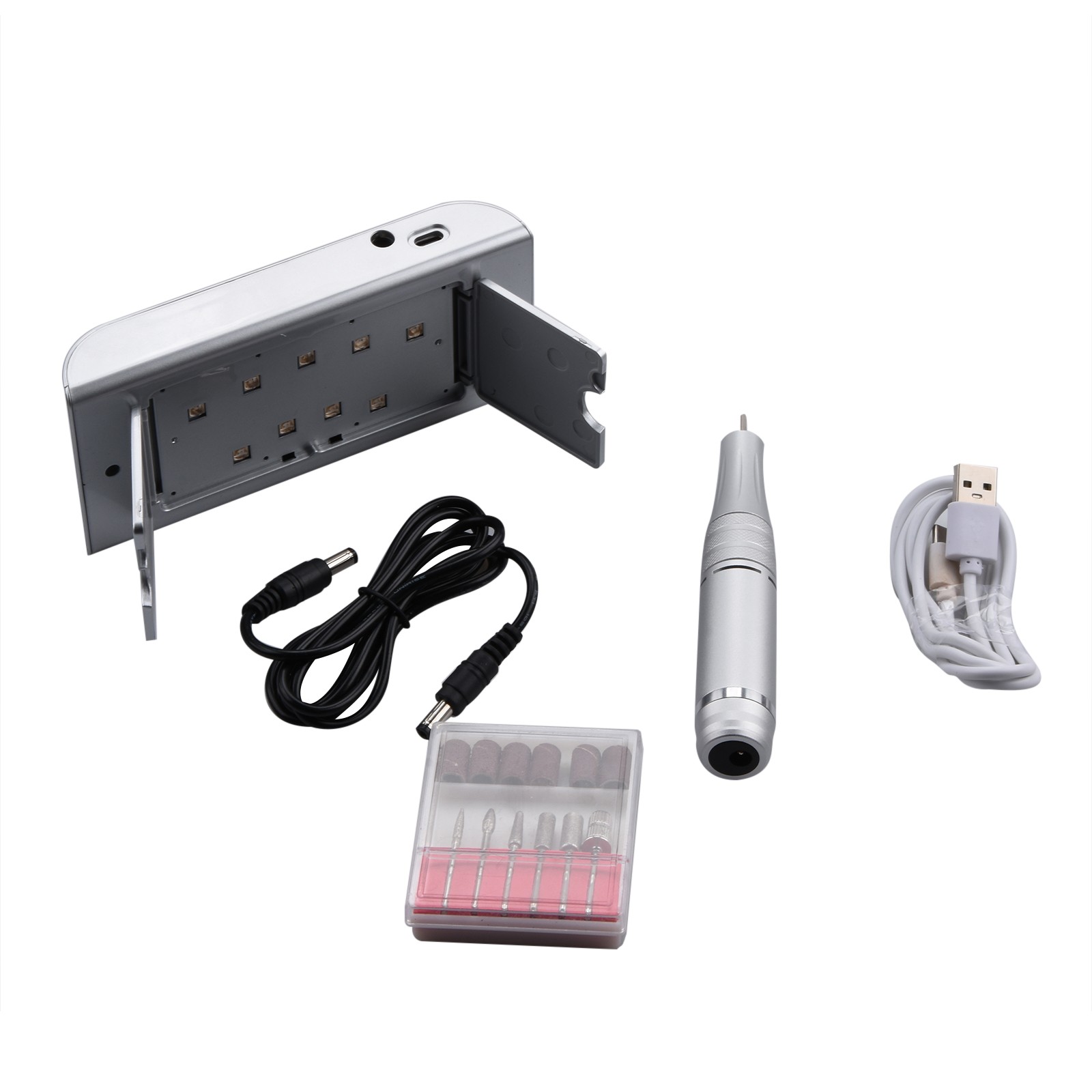 35000 RPM Portable Nail Drill with Built-in LED Lamp Type C Charging 6 Sanding
