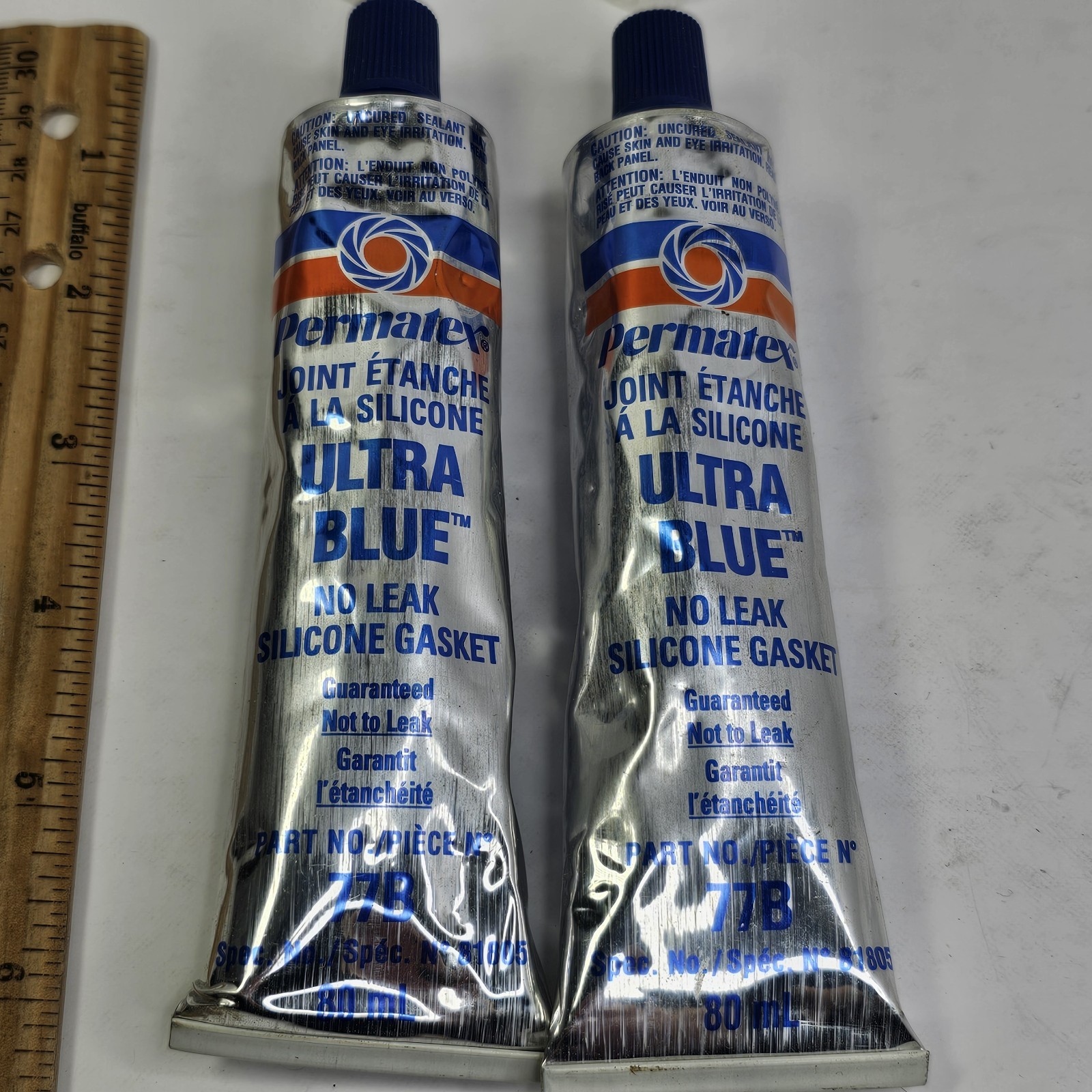 Permatex Ultra Blue 77B No Leak Silicone Gasket Sealant 80mL Lot of 2 Sealed...