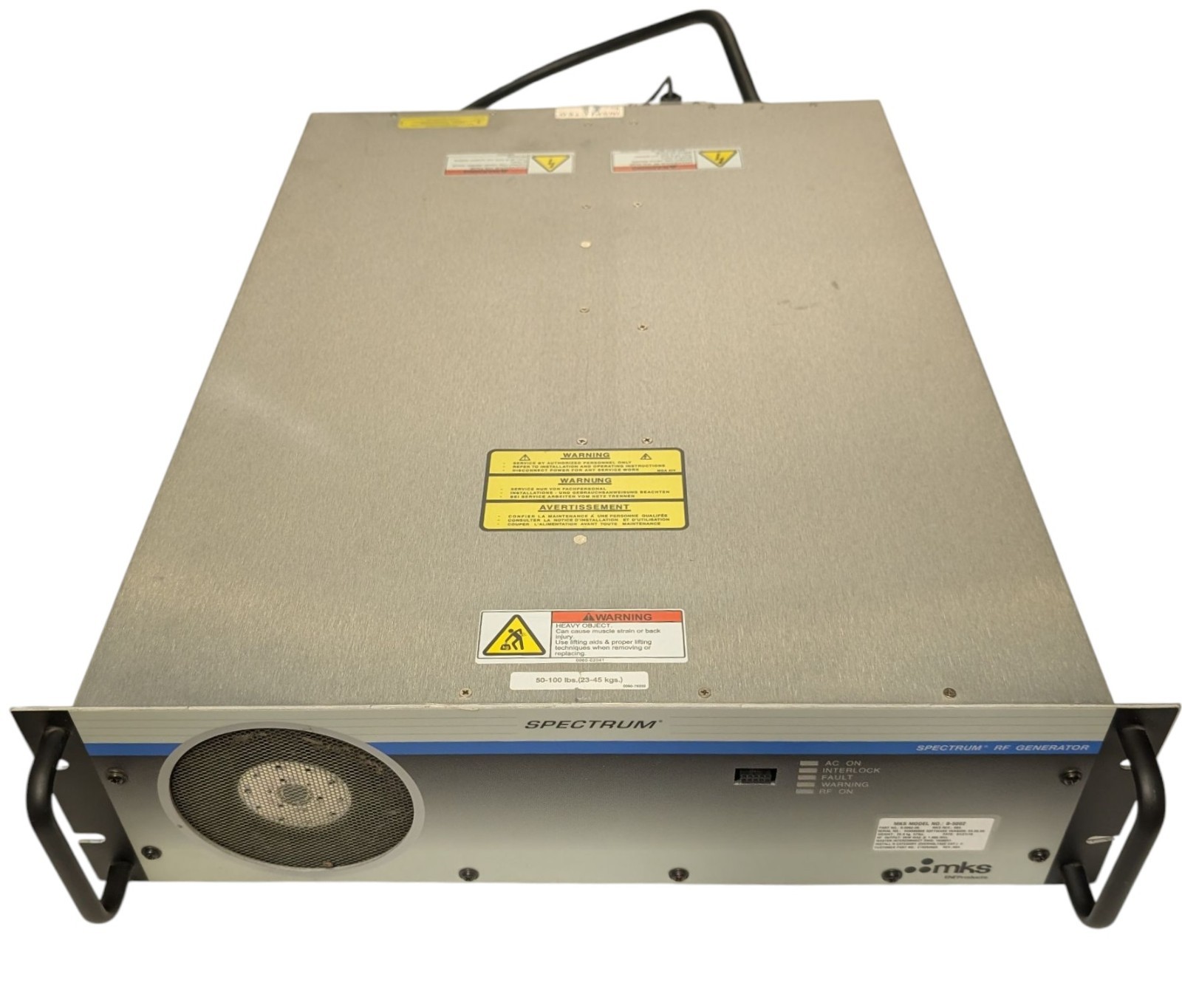 MKS Spectrum B-5002 , B-5002-06 RF Generator 1.985MHz .REV 00A Software 3.00.08