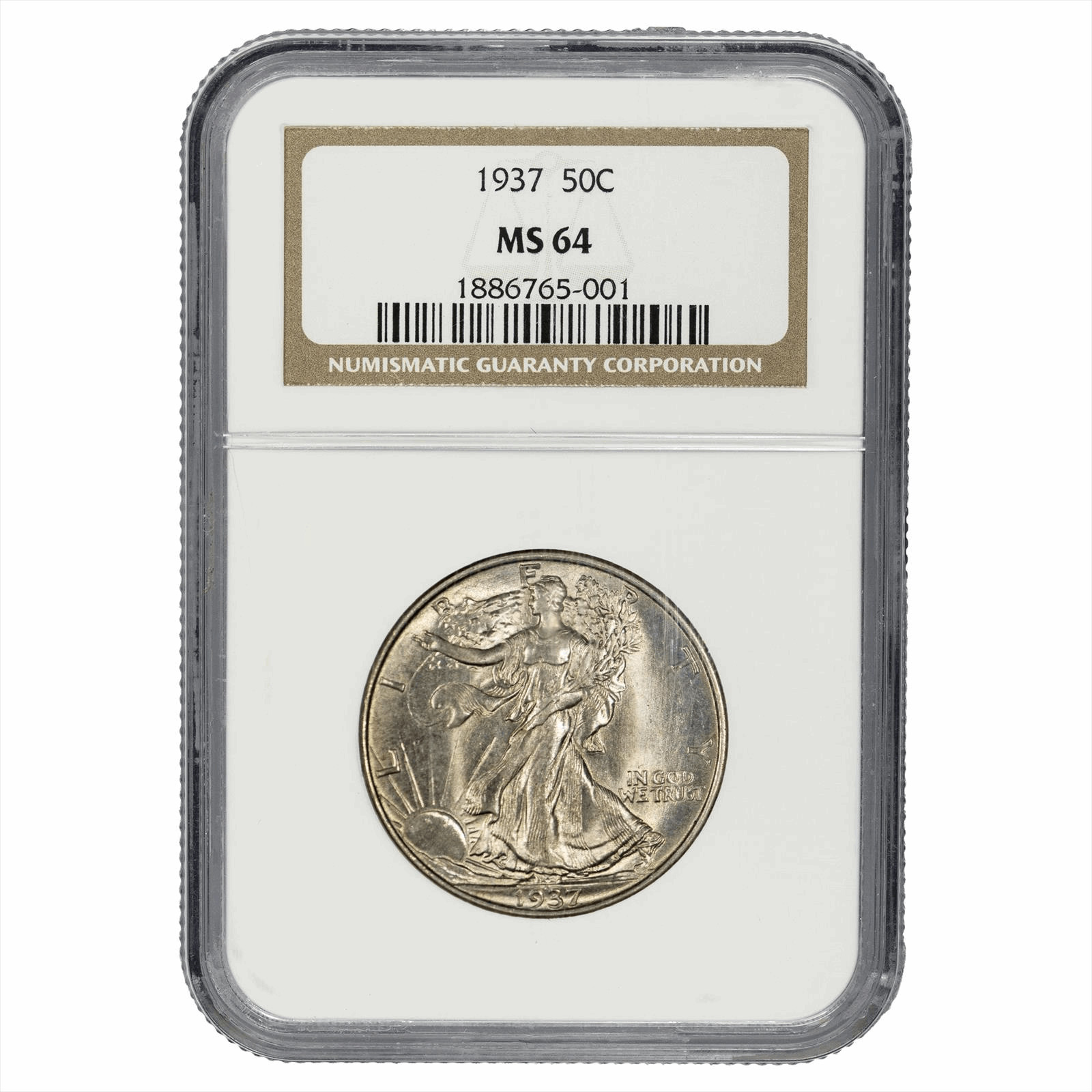 1937 Walking Liberty Half Dollar 50C NGC MS 64