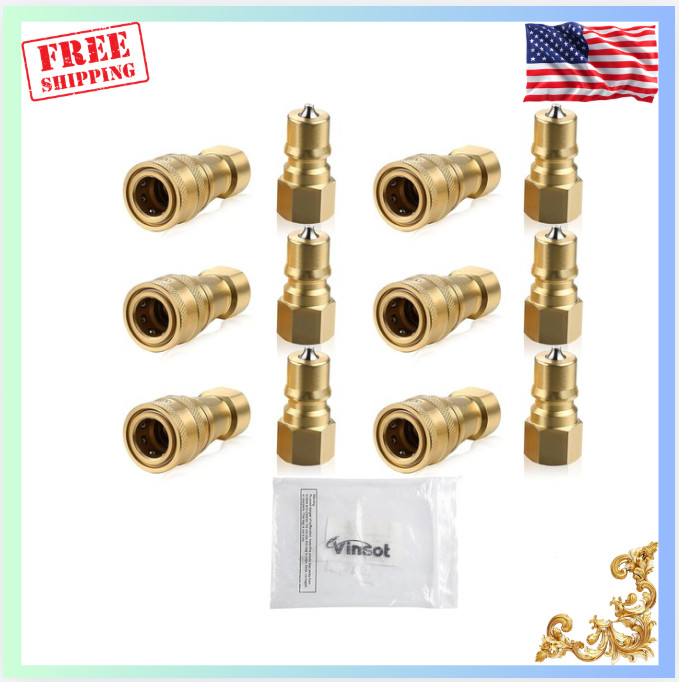 New 6 Set 1/4" Quick Disconnect Coupler Valve Carpet Cleaning Wand Kit