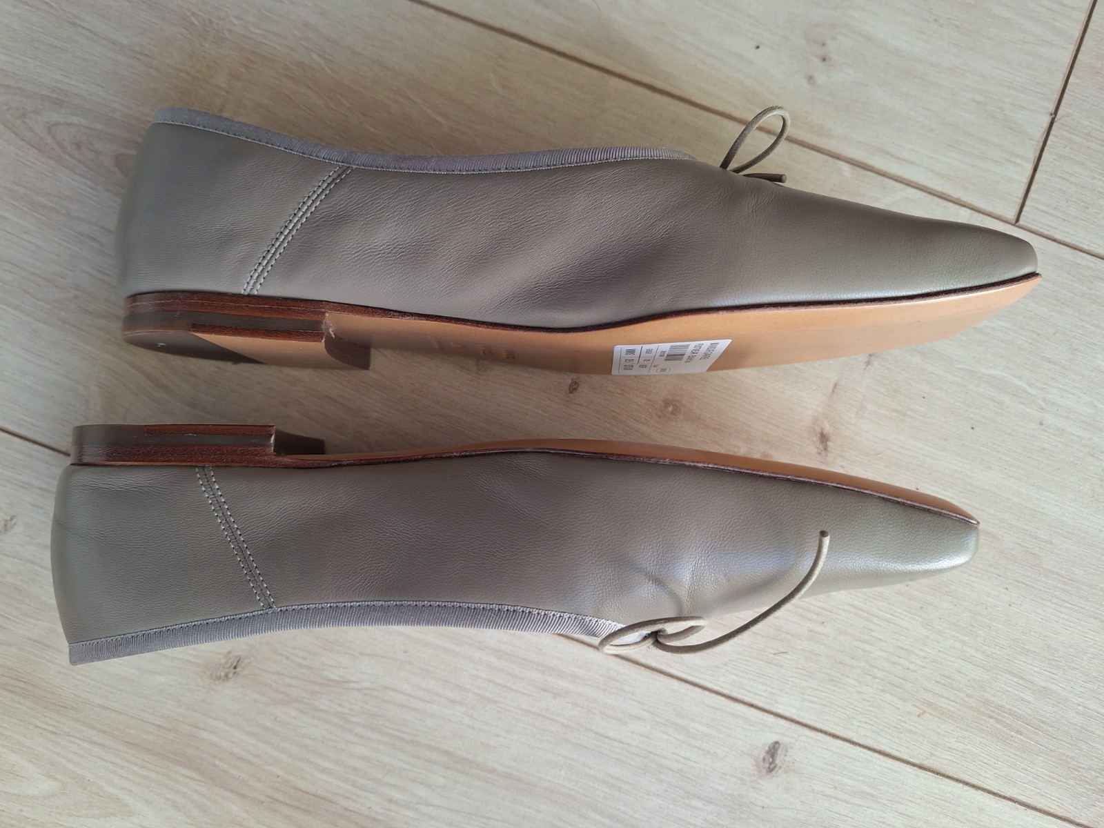 Mansur Gavriel Taupe Square Toe Ballerina Size 39.5