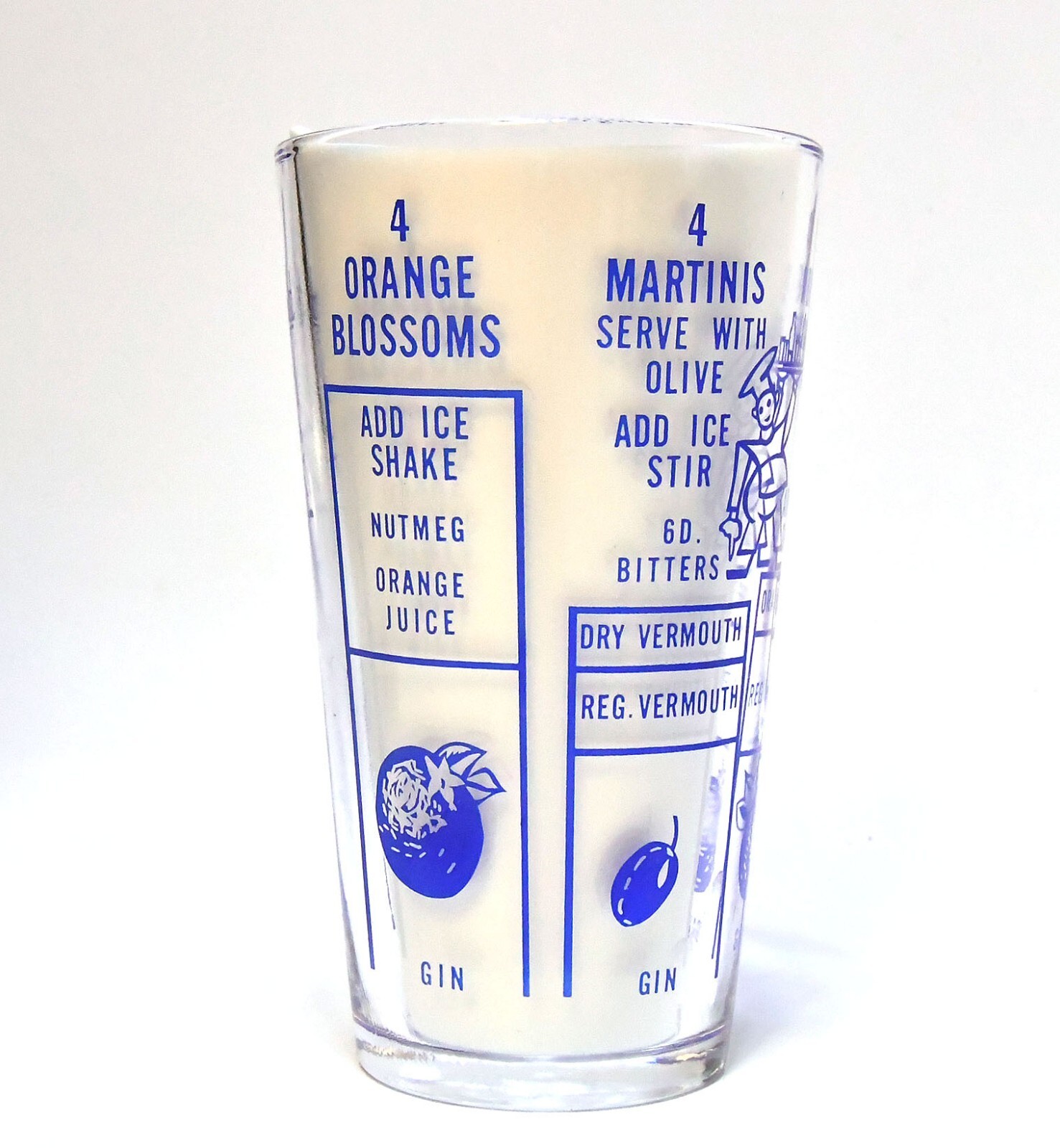 RETRO GLASS MARTINI COCKTAIL SHAKER MIXING GLASS NO LID