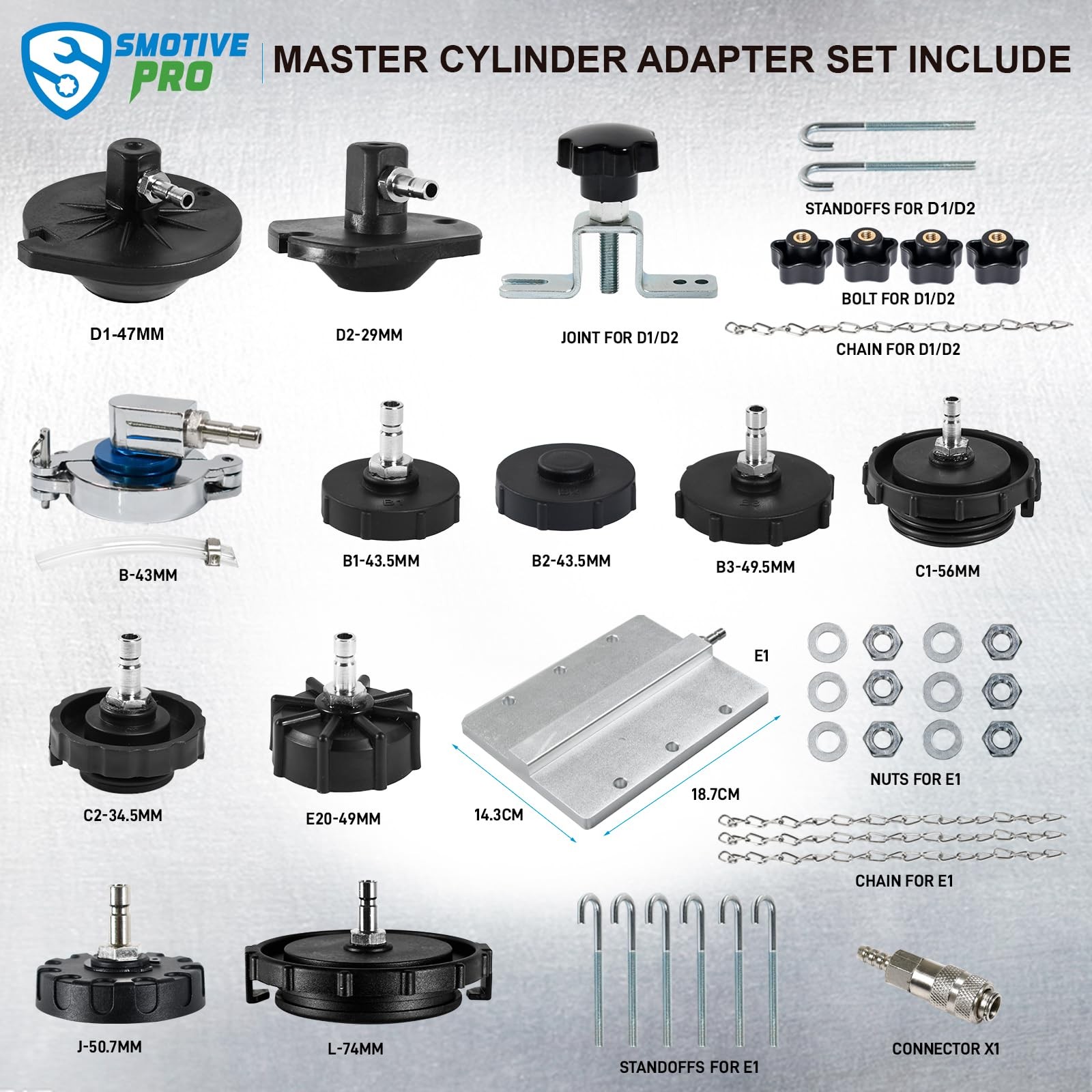 12pcs Brake Master Cylinder Bleeder Adapter Kit