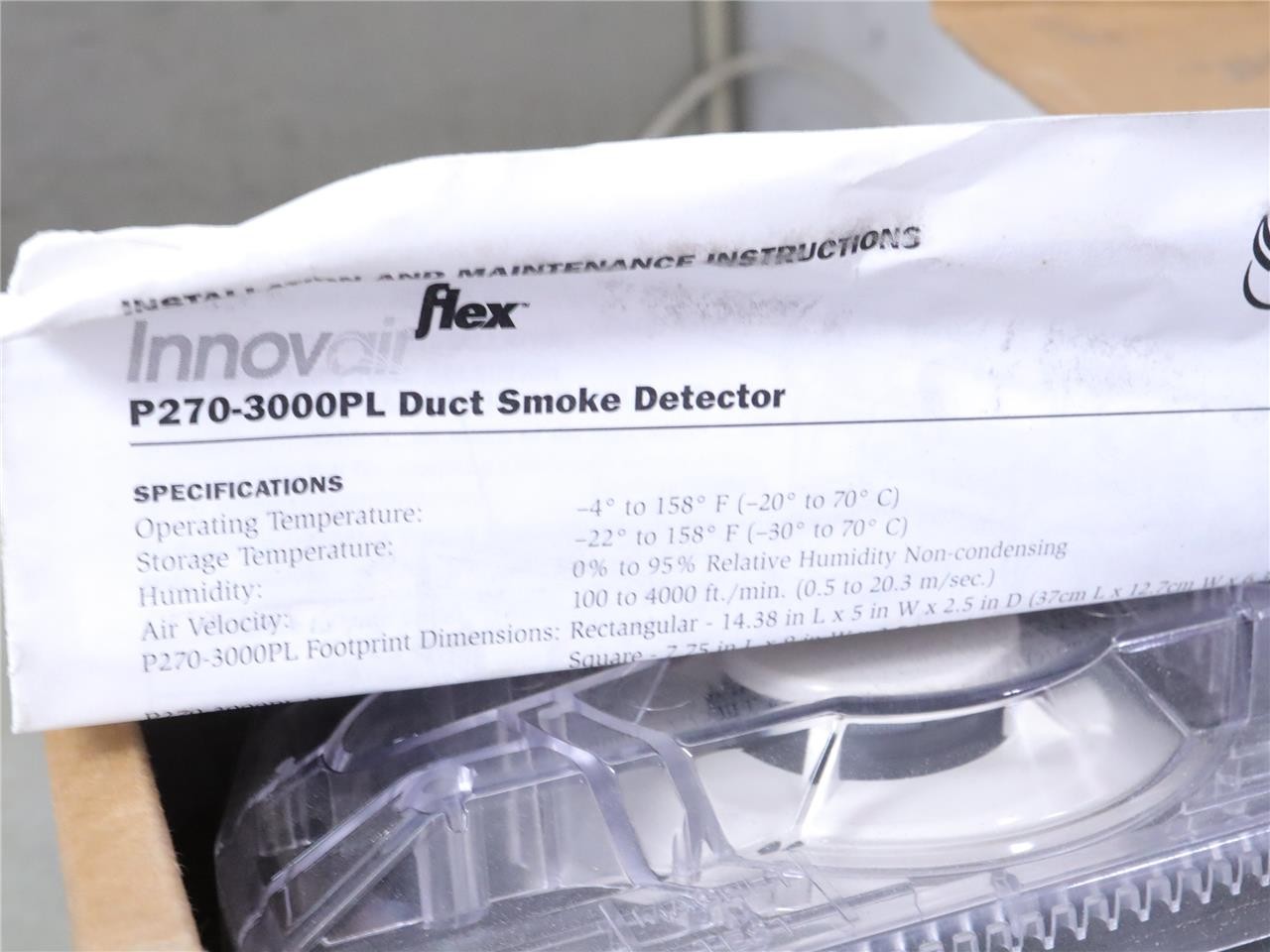 TOTALINE Innovairflex 4 Wire Duct Smoke Detector P270-3000PL SYSTEM SENSOR