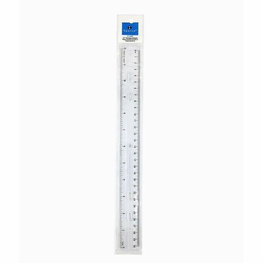 Sparco SPR01488 Ruler 12" Length 1.33" Width Plastic Clear