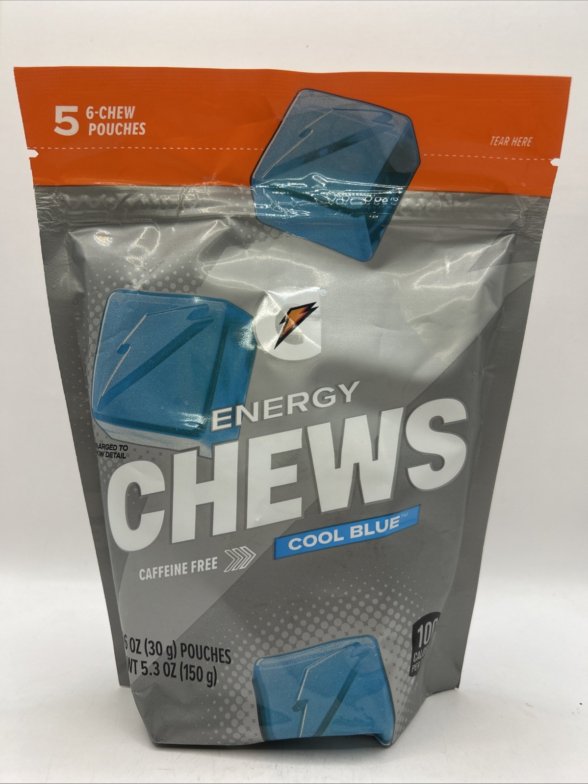 2x Gatorade Energy Chews Cool Blue Flavor 5 Pouches  Exp 7/27