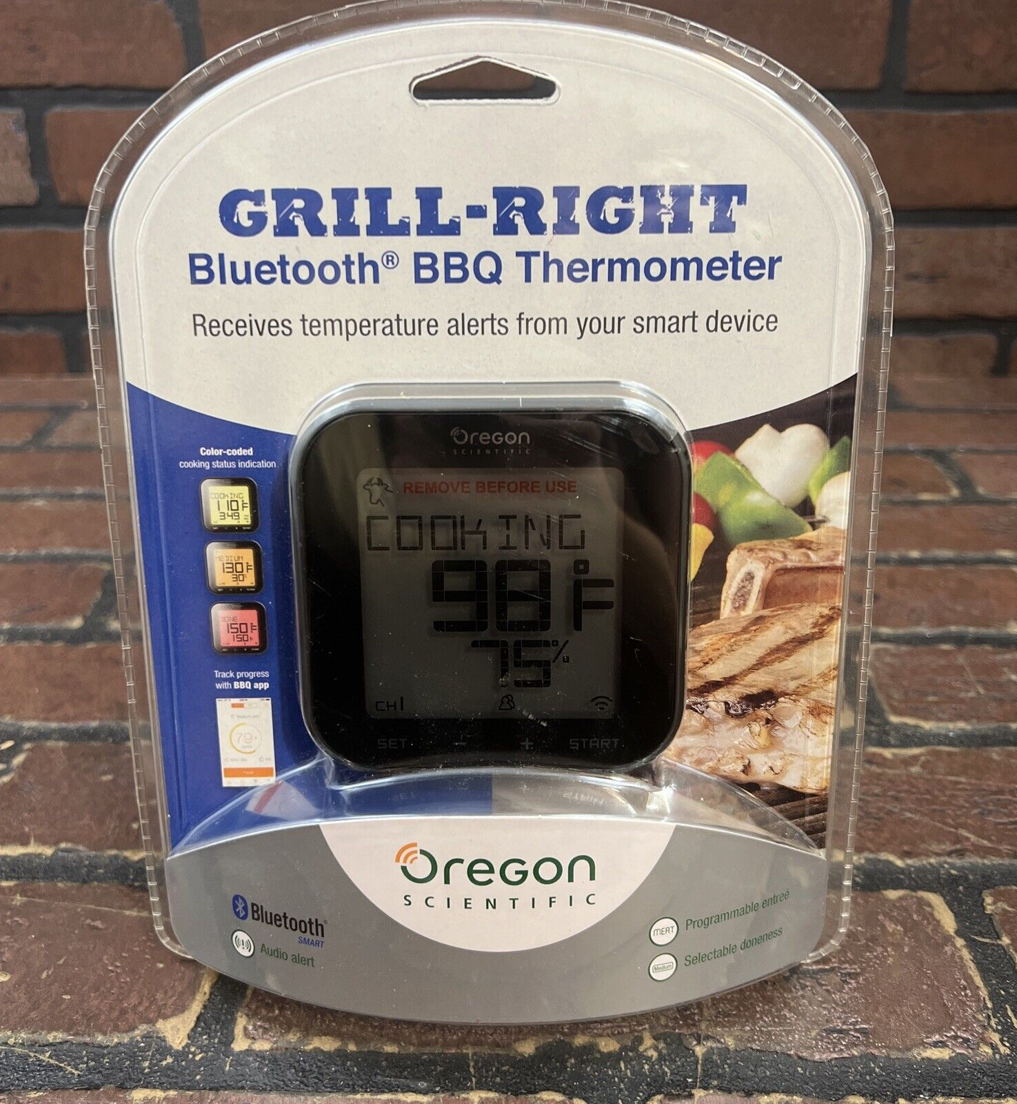 Oregon Scientific Grill Right Bluetooth Wireless BBQ Thermometer AW133 W/ Probe