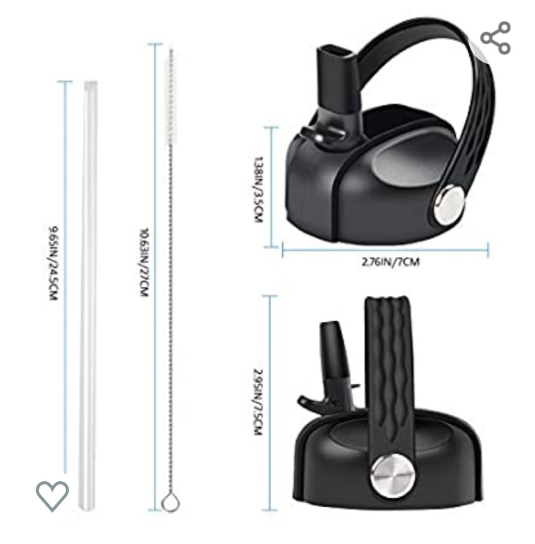 7 pack Wide Mouth Lid  , 2 straws , one cleaner 2.28 in. mouth
