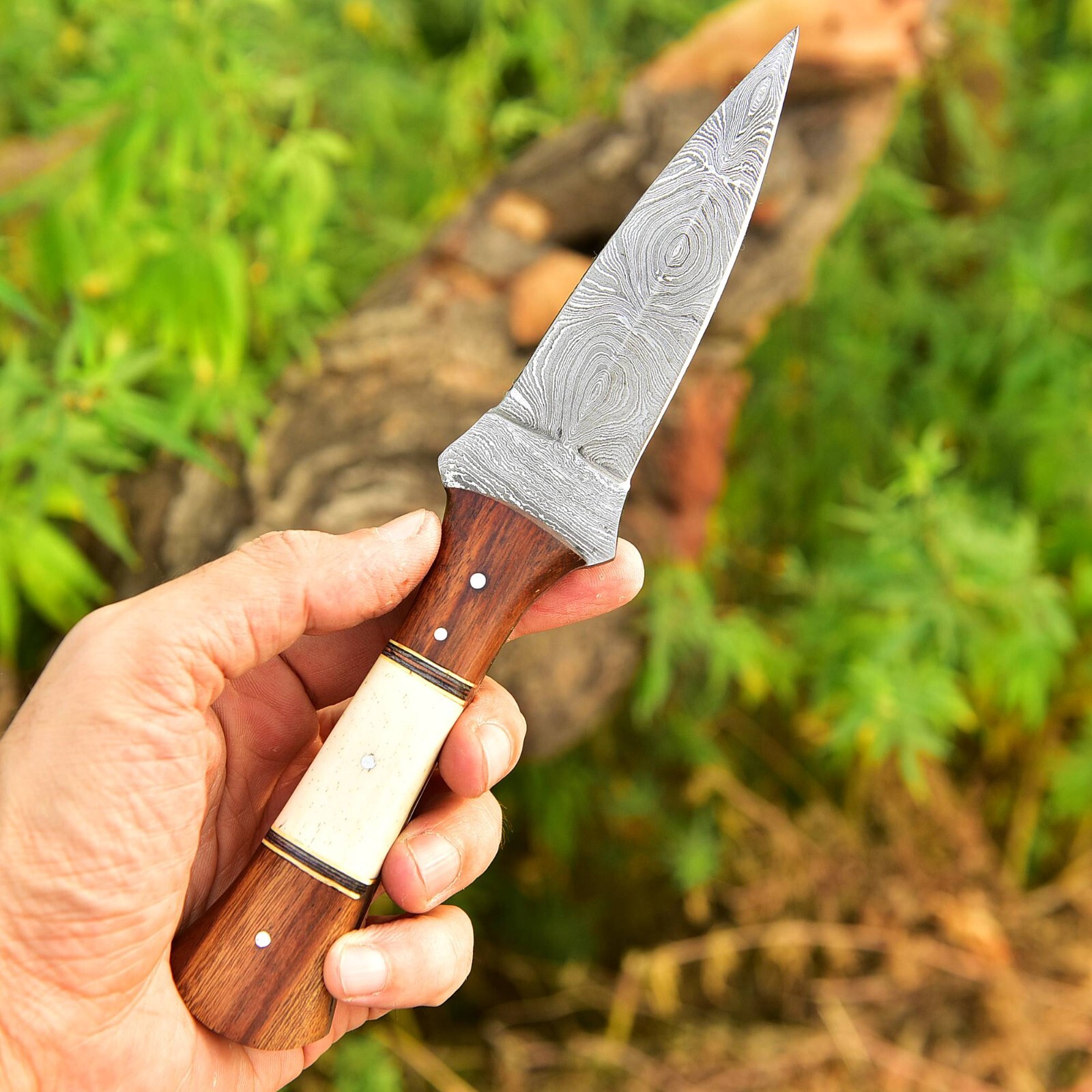 Handmade Damascus Steel Hunting Knife BUSHCRAFT Survival Knife Sheath X489