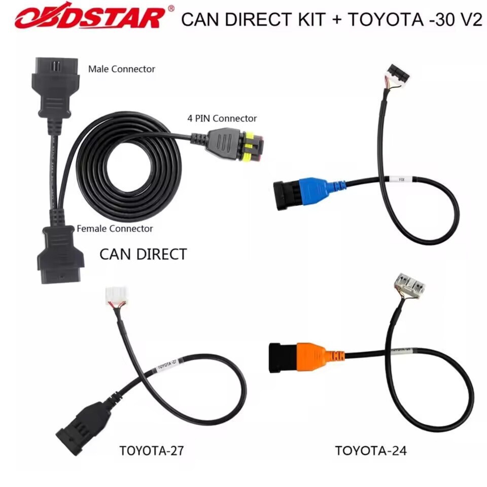 OBDSTAR CAN DIRECT KIT with TOYOTA-24 & TOYOTA-27 Cable &T0YOTA -30 V2 Cables