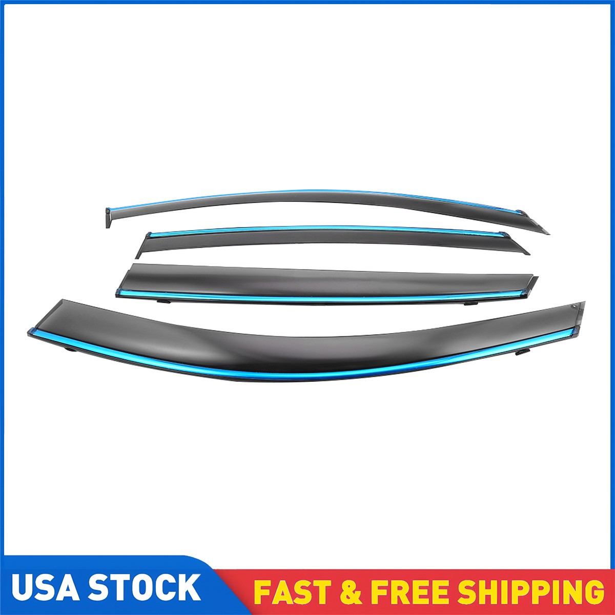 Window Visor Fits 2018-2022 Honda Accord Deflector Chrome Trim 4PCS Smoked