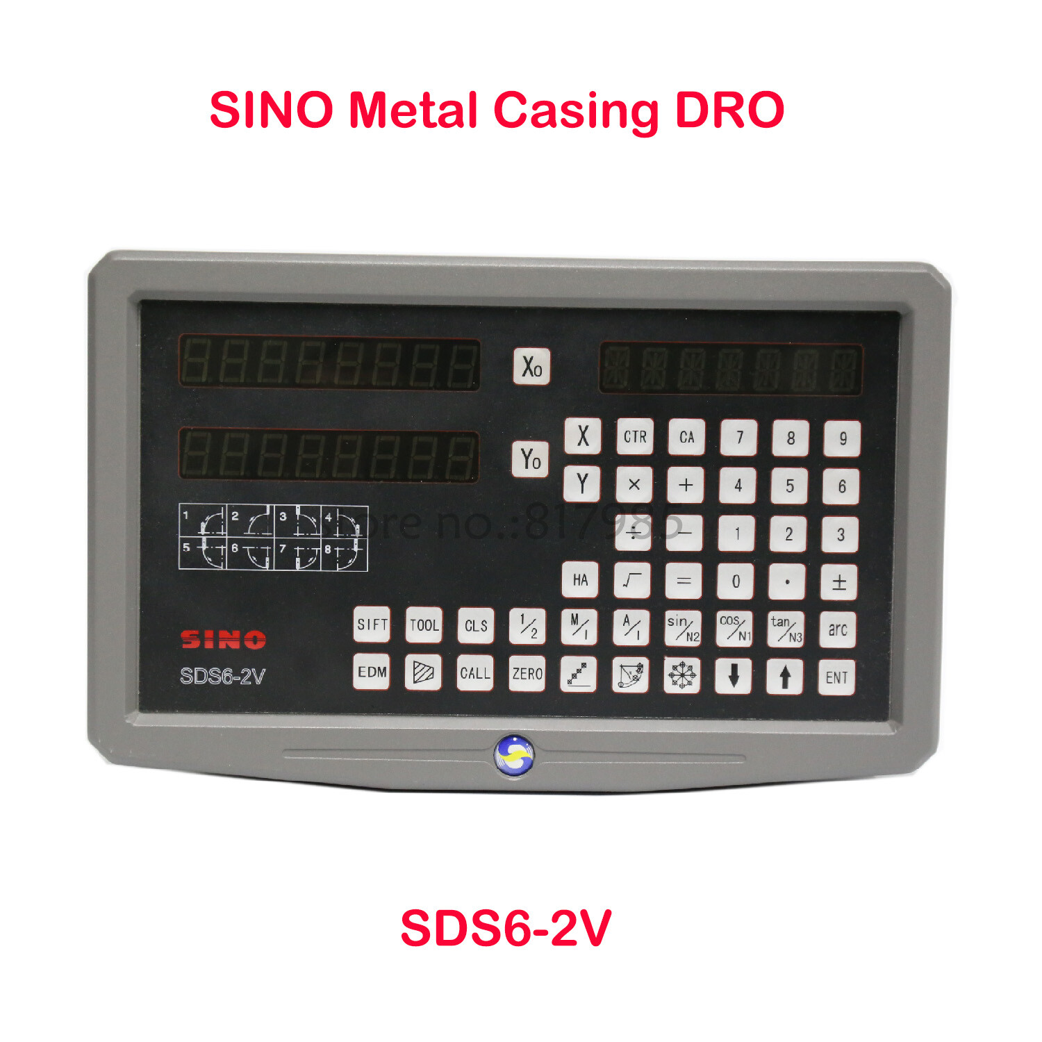 SINO SDS6-2V DRO 2 Axis Digital Readout & 2pcs KA300 Linear Glass Scale Encoder