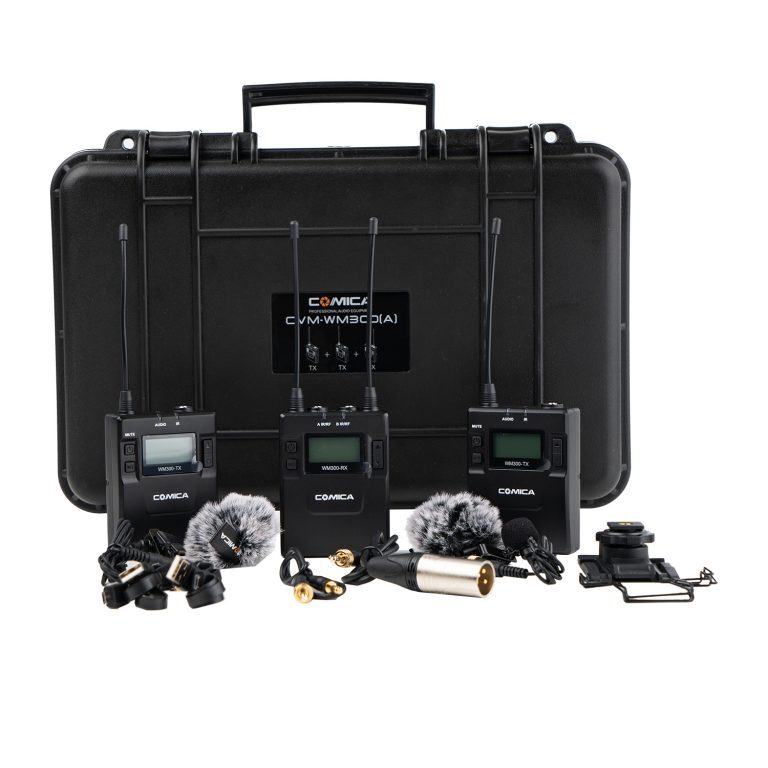 Lavalier Microphone Kit (Li-Ion)  with Two Transmitters - Comica