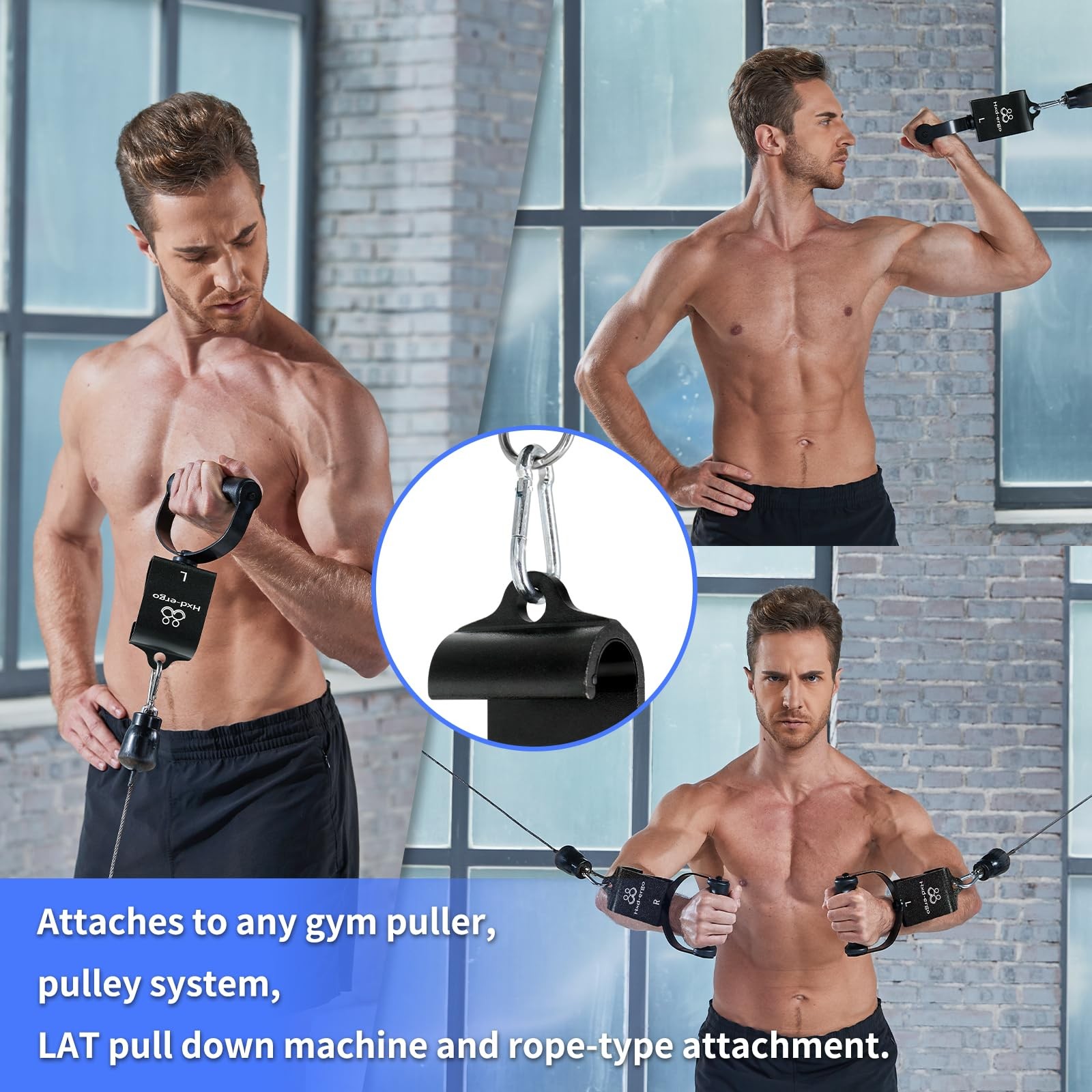 Rotating Pull-Up Handles-Ergonomic Exercise Handle for LAT Pulldown Attachmen...