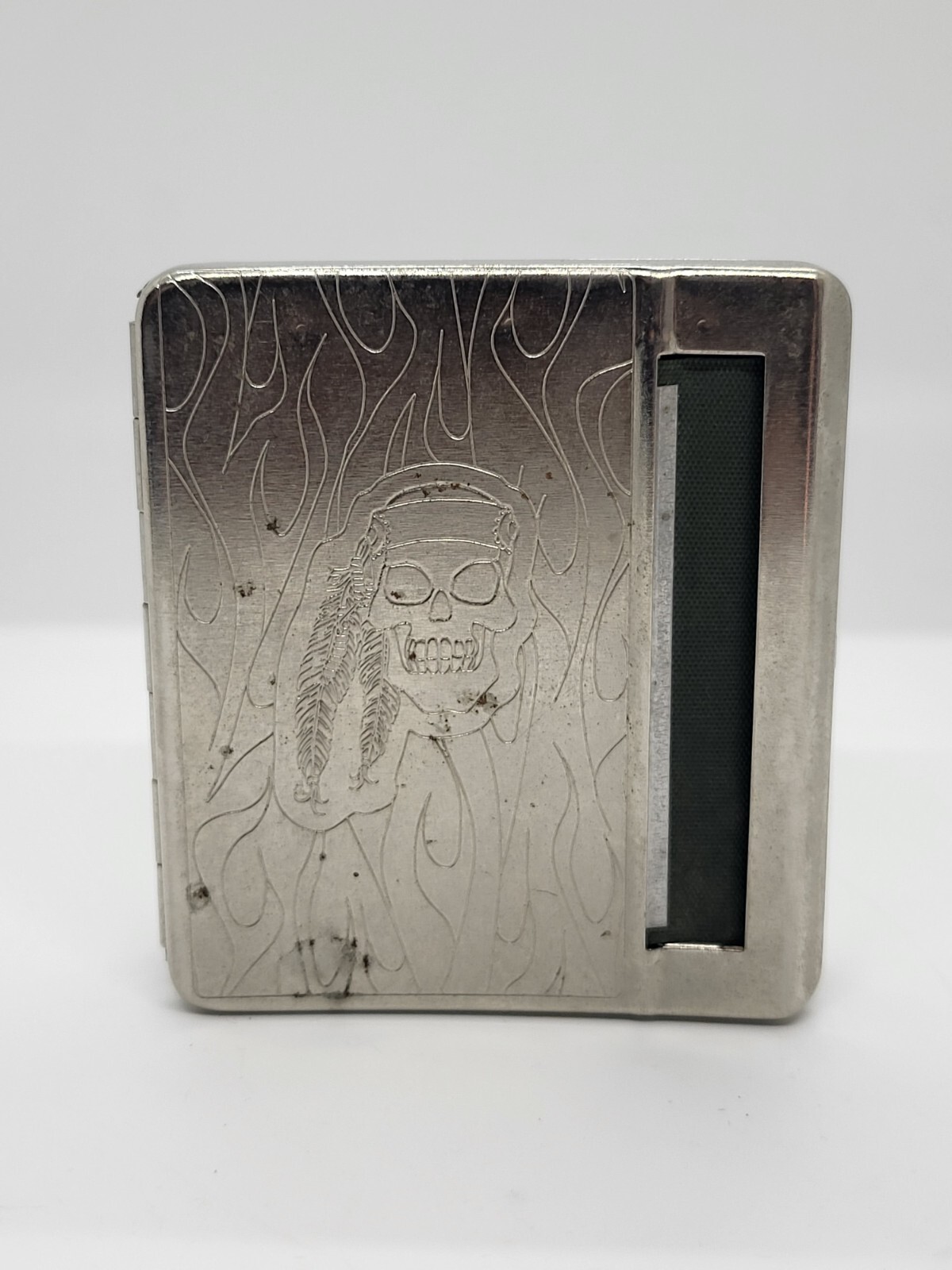 Automatic Cigarette Rolling Machine, Metal Box Cigarette Case PIRATE Skull