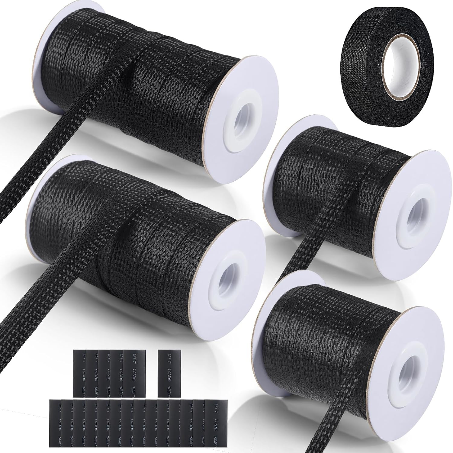 132 ft Expandable Braided Cable Sleeve Wire Loom PET Wiring Sleeving, Mesh Autom