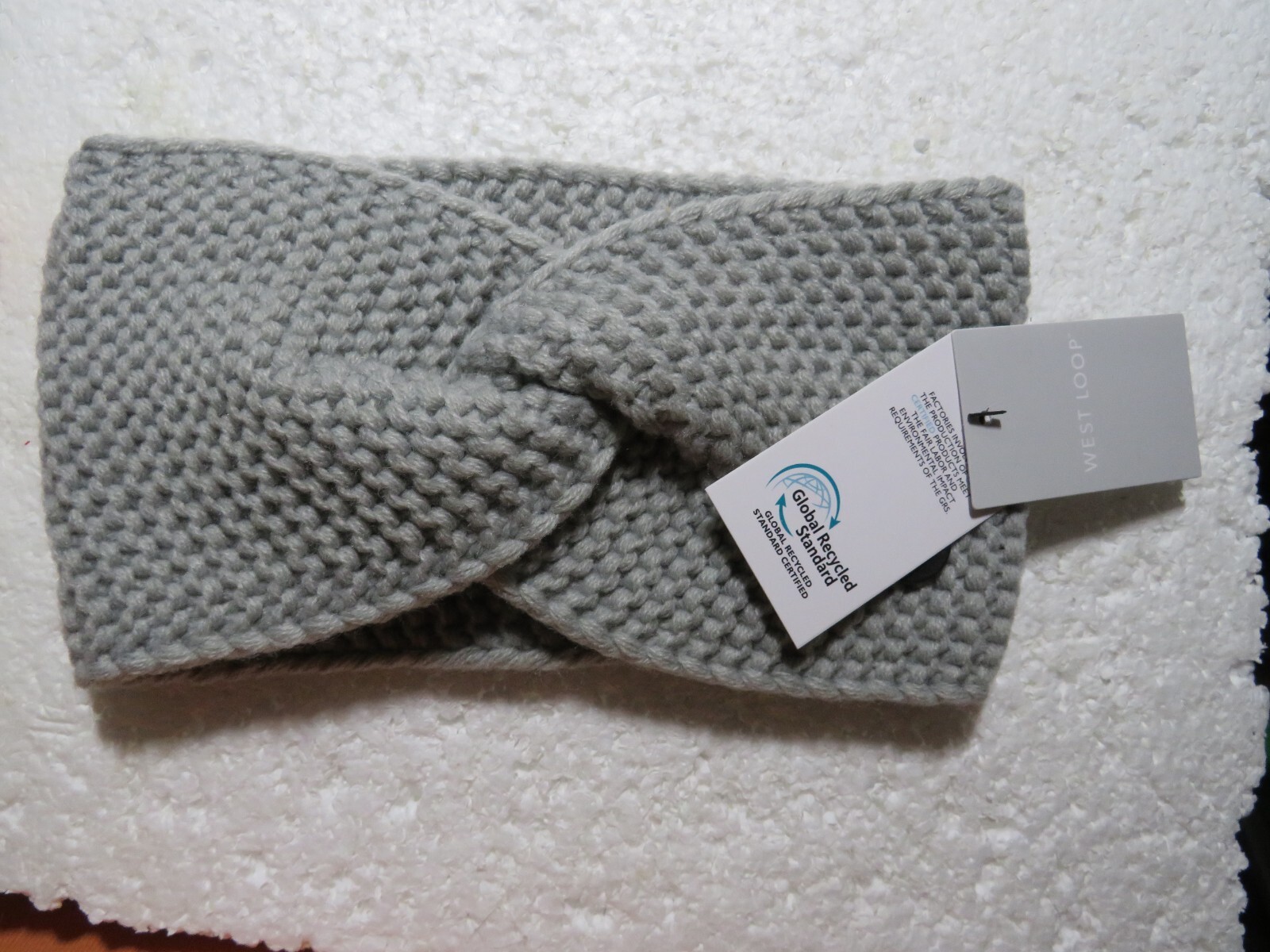 Headband Fall Winter One Size Unisex Gray Criss Cross Front Polyester Blend