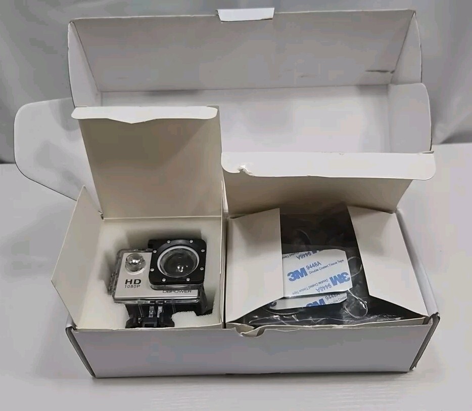 DBPOWER Waterproof Action Camera 12MP 1080P HD w/2 Batteries & Accessories New