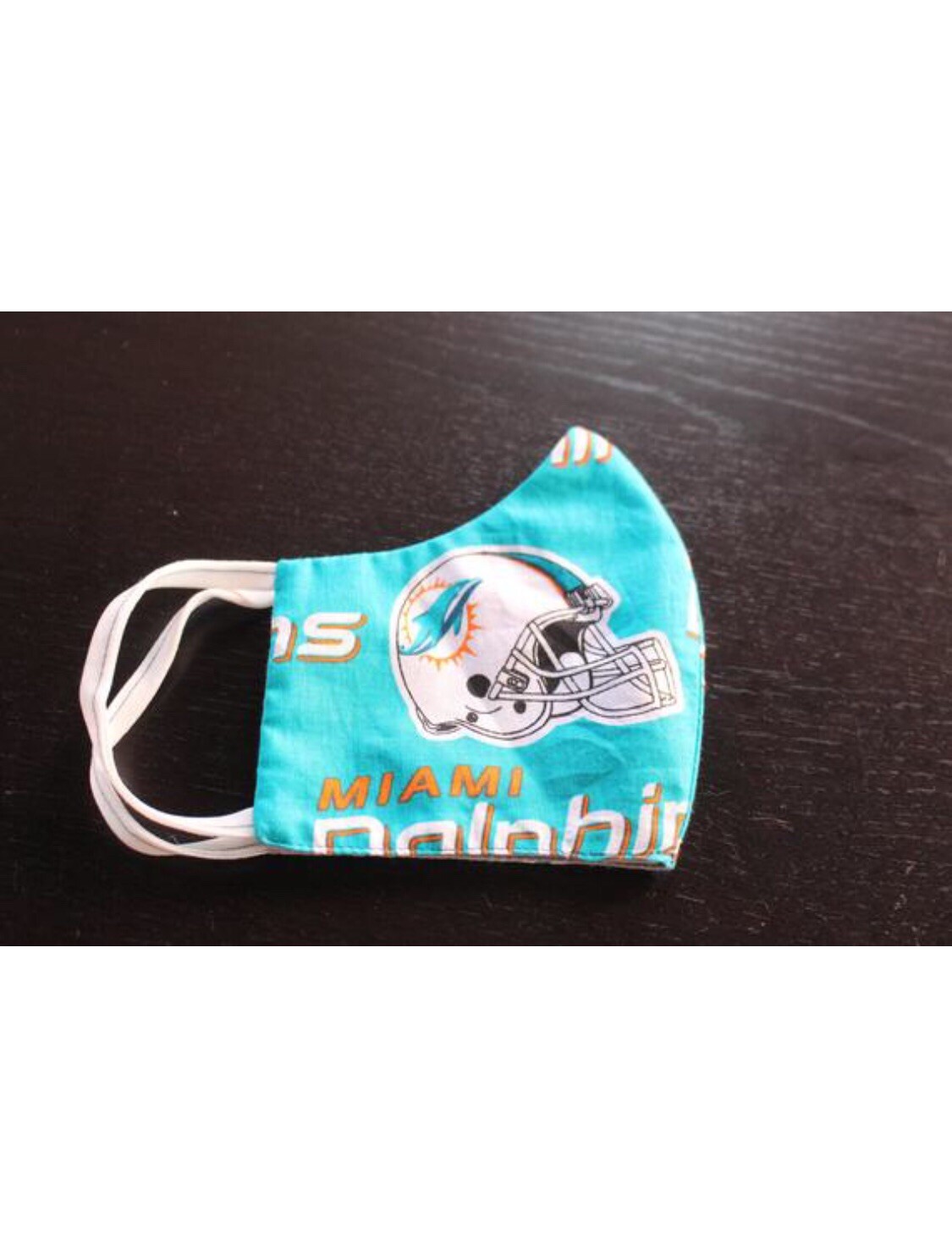FACE MASK  MIAMI DOLPHINS % COTTON WITH FILTERS HANDMADE IN USA