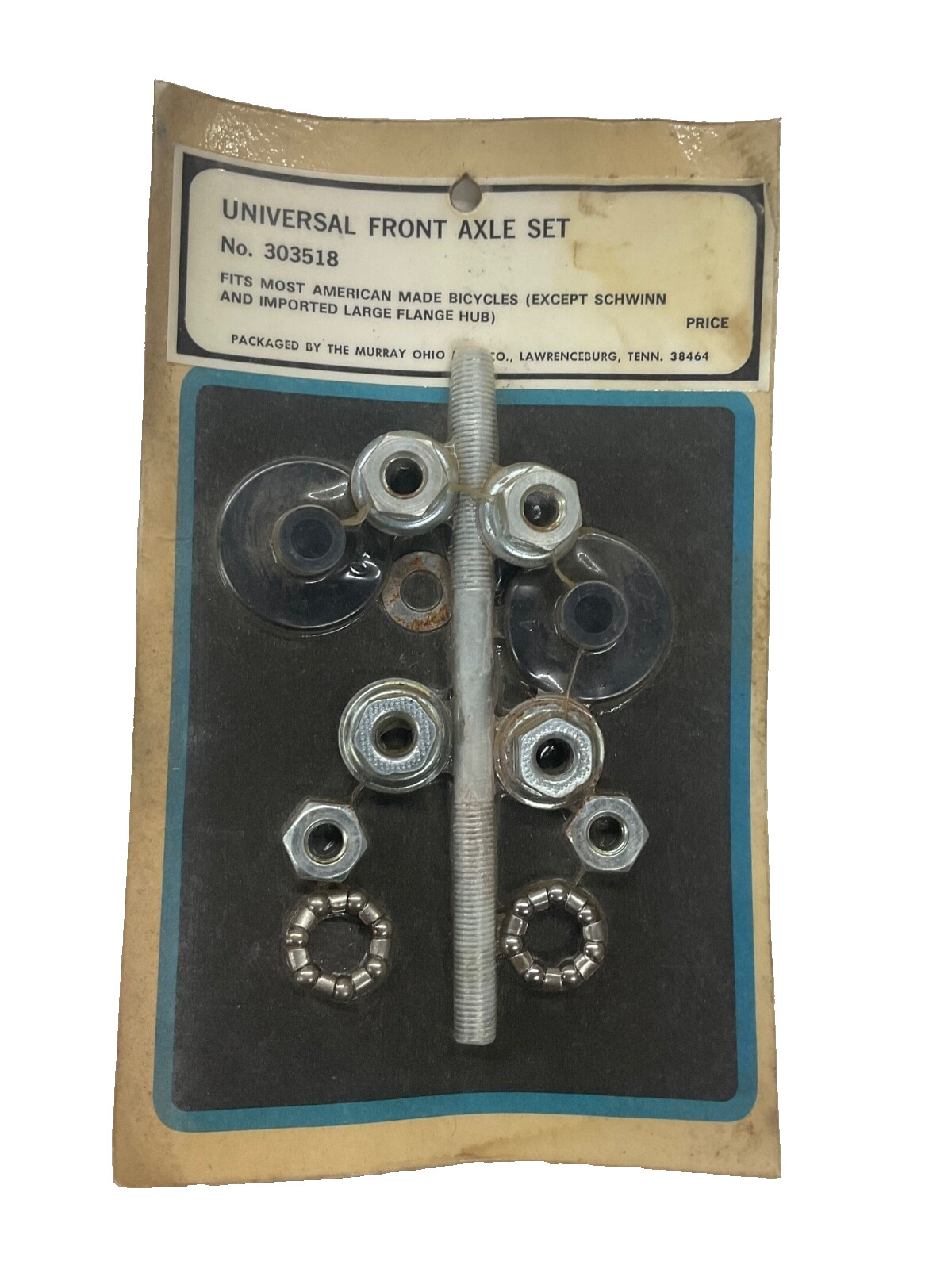 NOS! UNIVERSAL BICYCLE FRONT AXLE SET, 303518