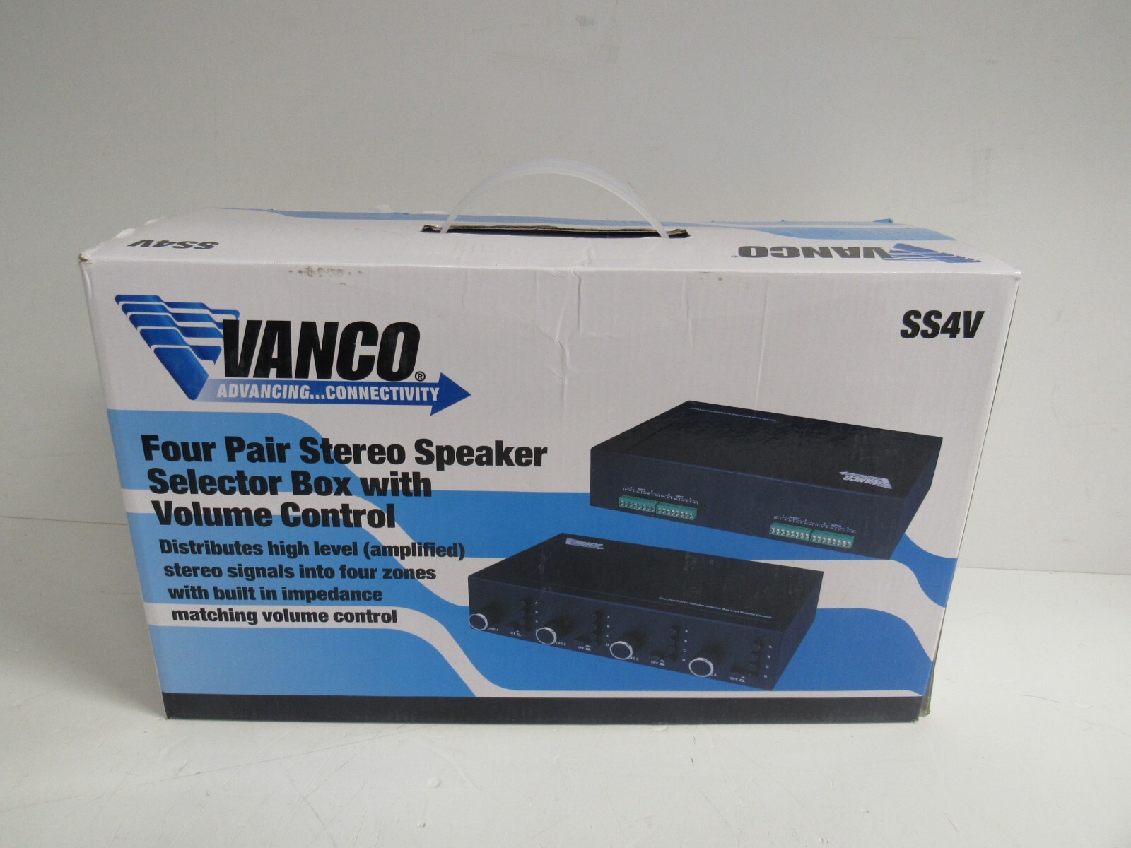 VANCO SS4V four pair Stereo Speaker Selector New In Open Box