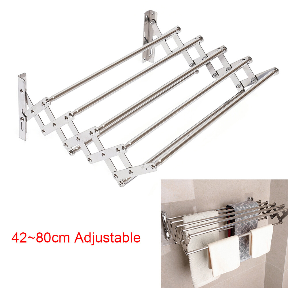 Laundry Hanger Wall-Mounted Expandable Folding Clothes Drying Towel Rack