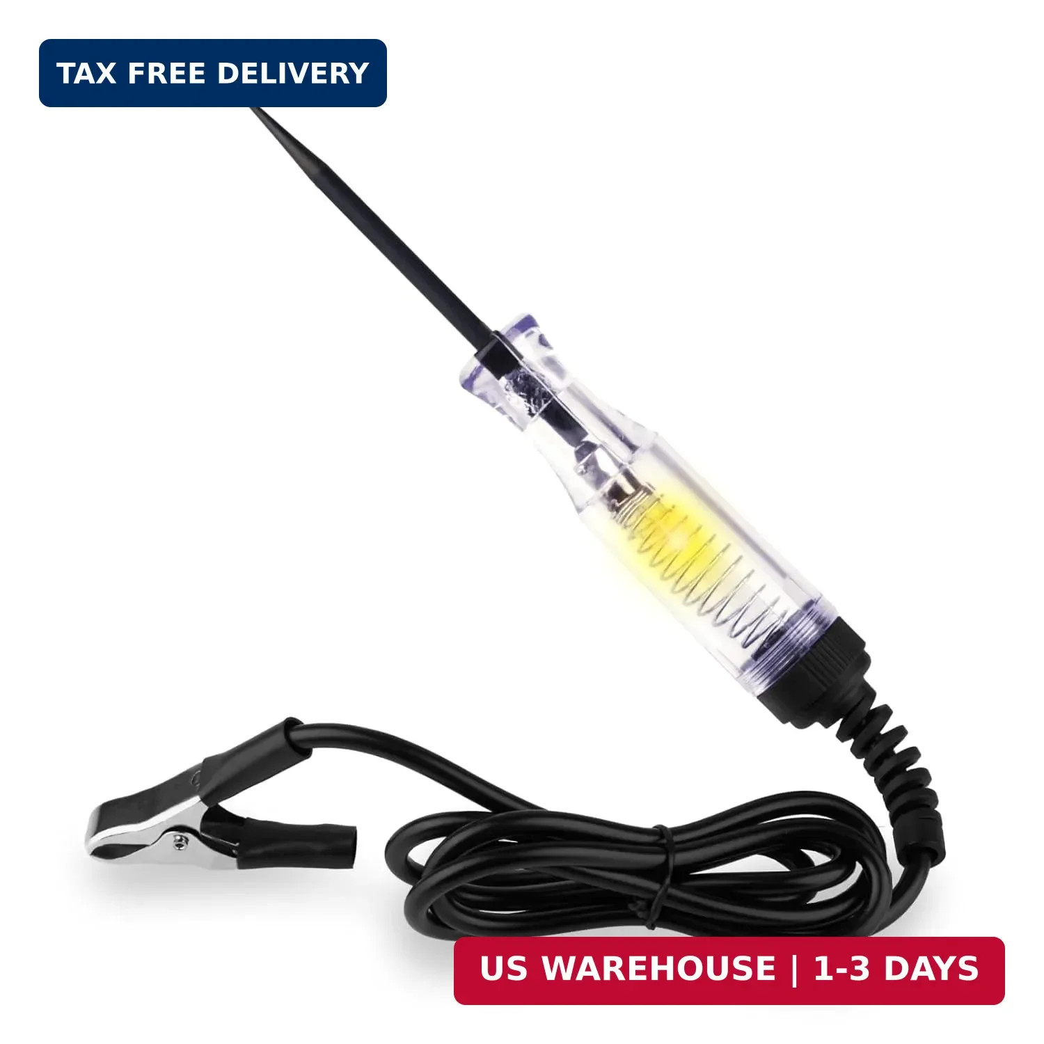 Test Light Automotive, 6-24V DC Voltage Tester, Circuit Tester with Alligator Cl