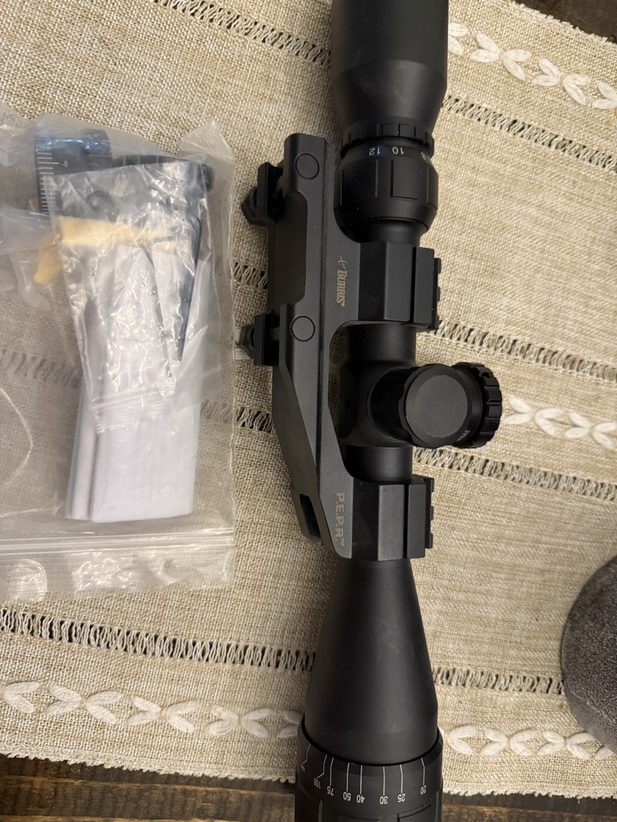 BSA Sweet .223 4-12x40 Rifle Scope On Burris P.E.P.R . Mount