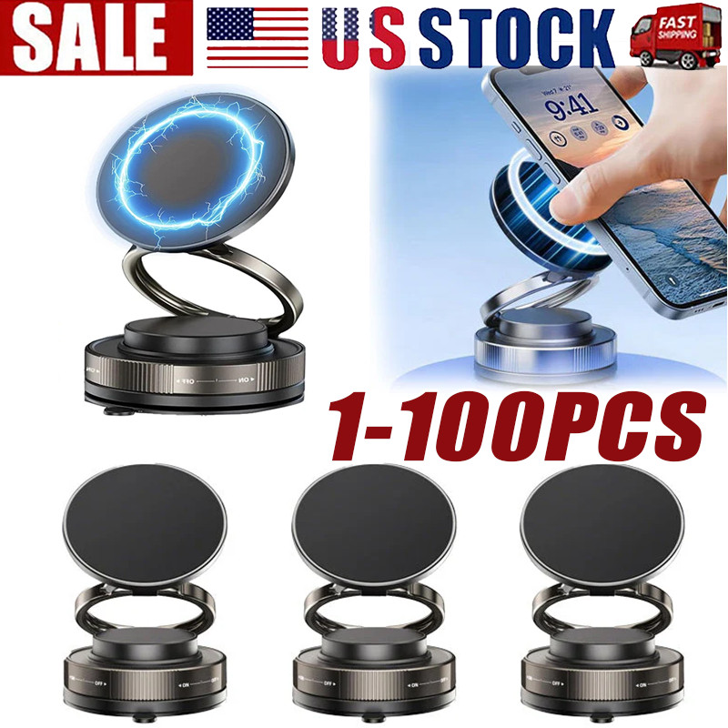 360° Vacuum Magnetic Phone Holder Suction Cup Car Mount with Foldable Stand LOT