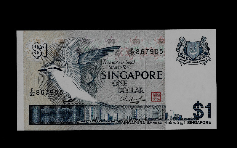 SINGAPORE ( 1  )BANK NOTE  1 DOLLAR ND(1976)  P 9 UNCIRCULATED