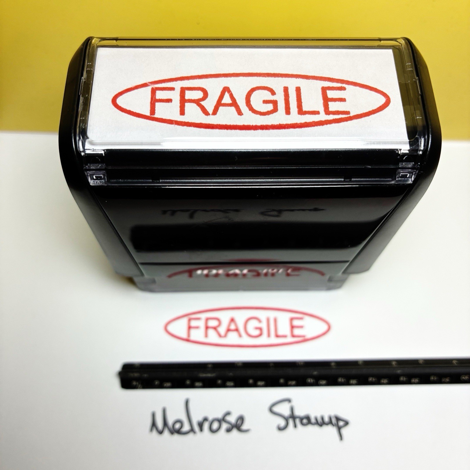 Fragile In Oval Rubber Stamp Self Inking Red Ink Ideal 4913