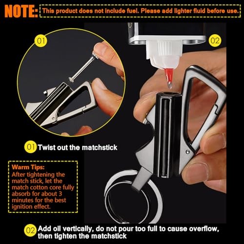 2 Pack Permanent Match Infinity Lighter, Multitool Keychain Bottle Opener,