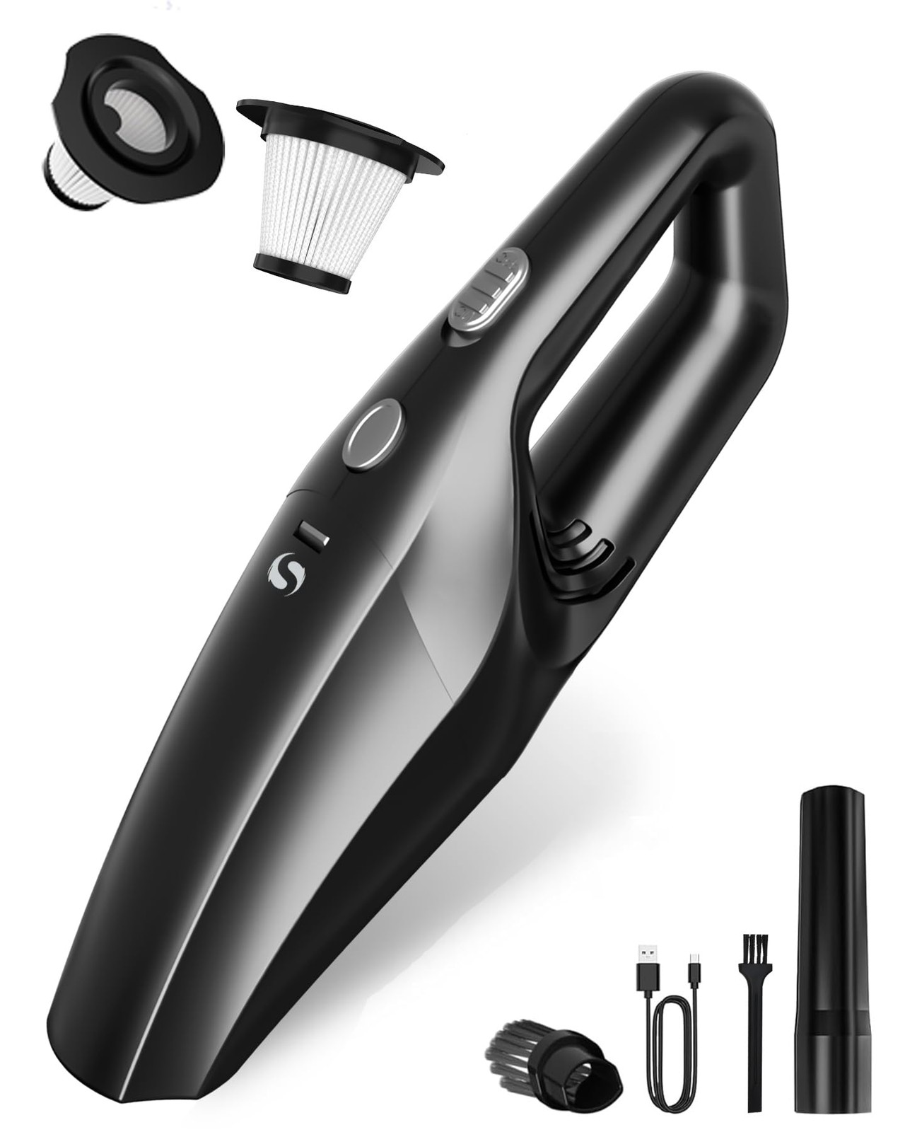 SERVOMASTER Handheld Vacuum Cordless, Car Vacuums Black Gray Cordless