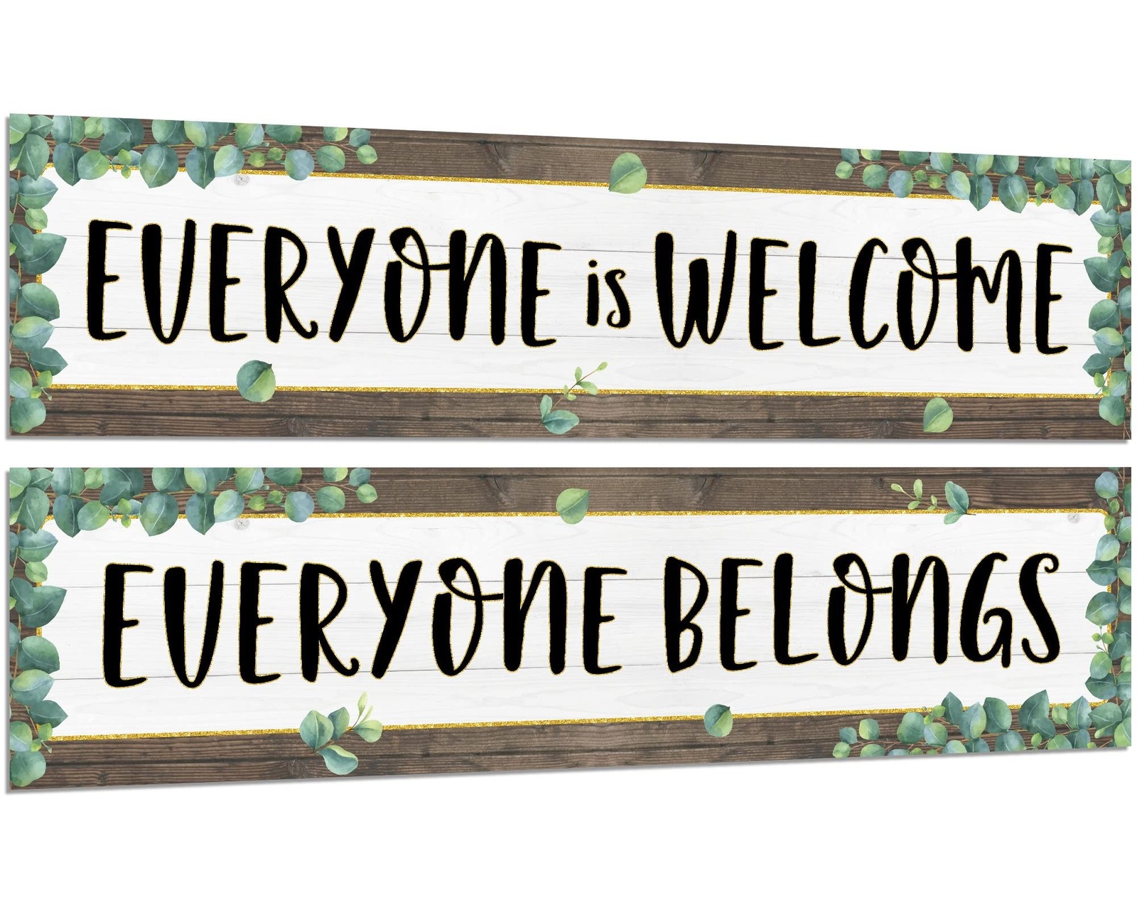 2 Pack Classroom Decorations Welcome Banner Bulletin Board Decor Poster Eucal...