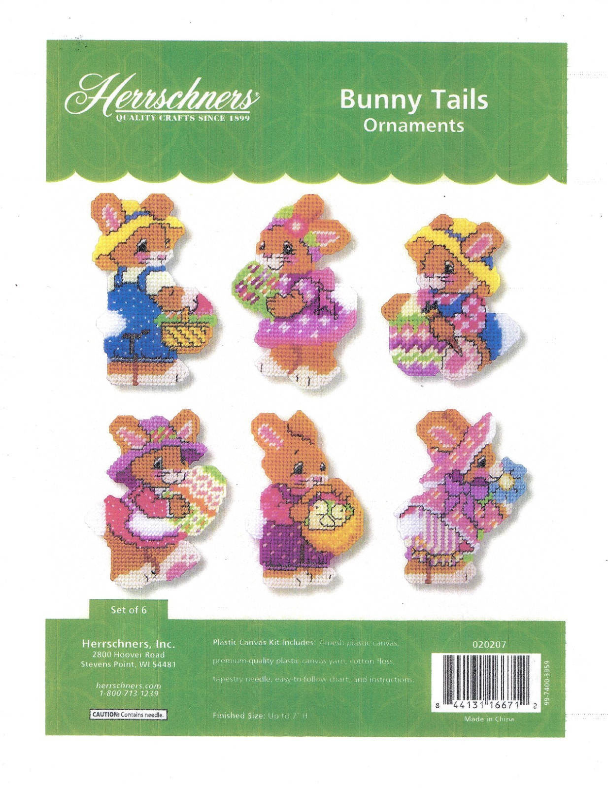 BUNNY TAILS ORNAMENTS  plastic canvas  PATTERN (#TF0101)