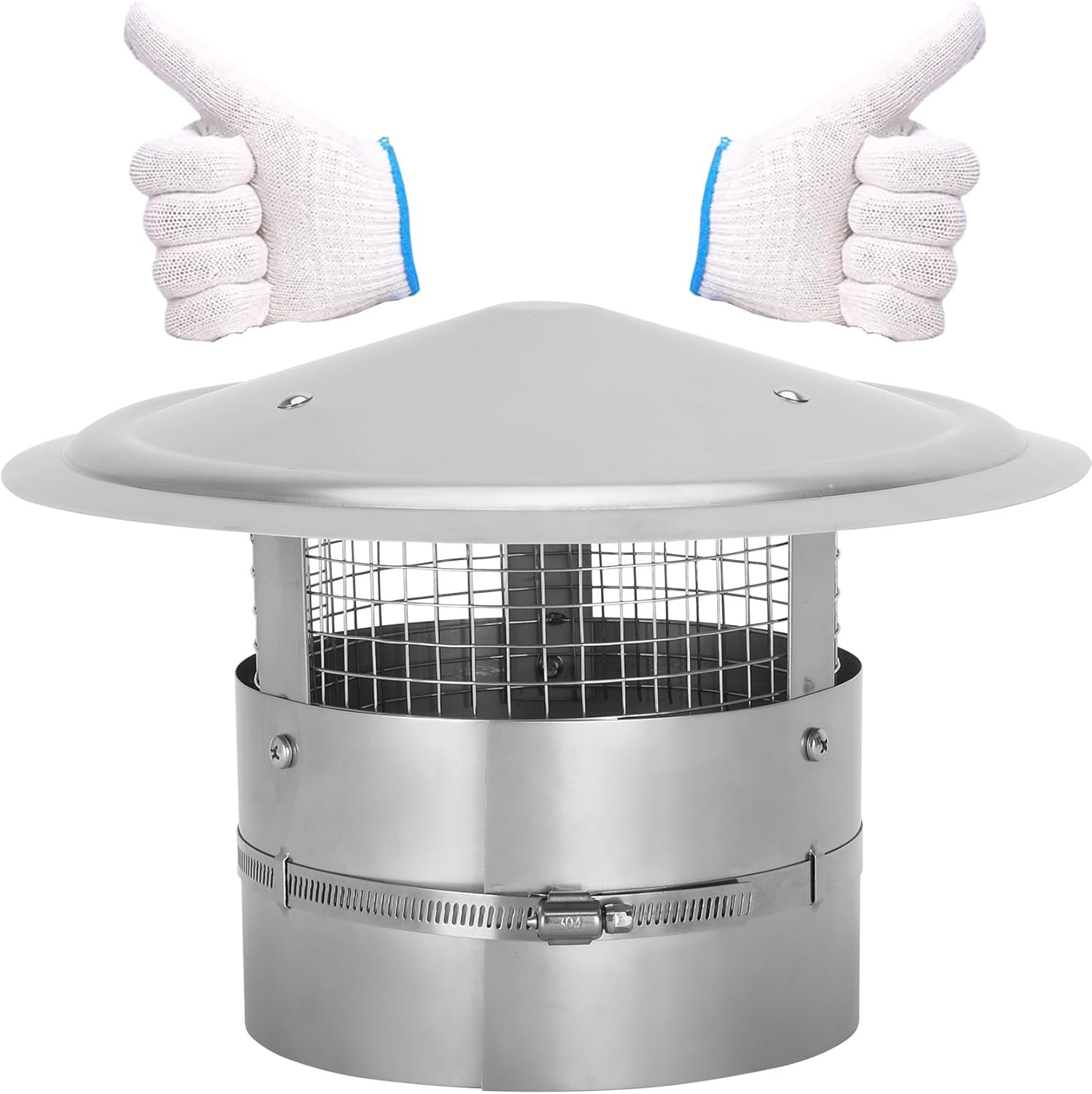Adjustable Stainless Steel Chimney Cap 6/7/8/10 Inch - 304 Steel Mesh