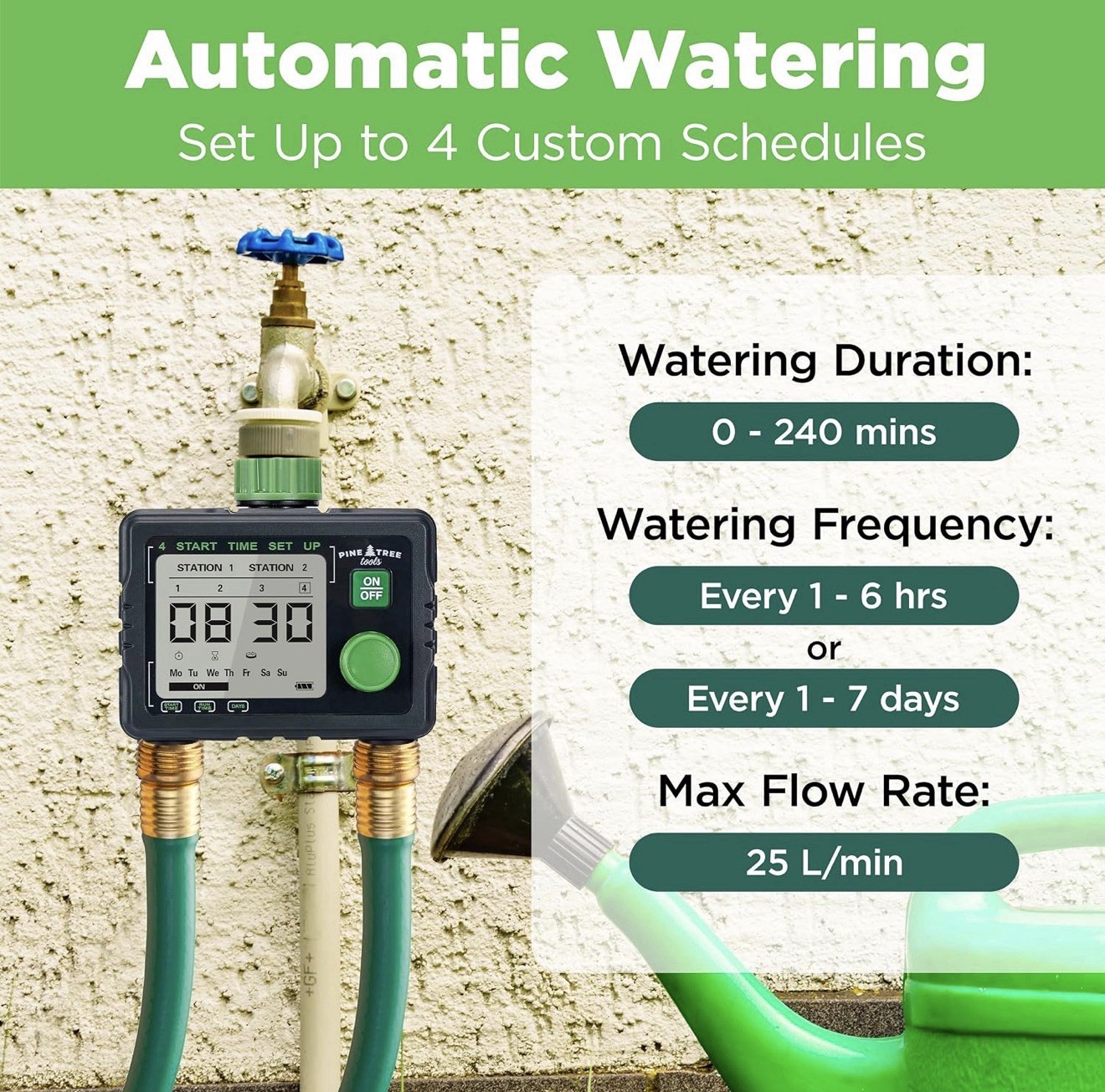 Pine Trees 2-Zone Hose Water Timer Programmable NEW (No Manual)