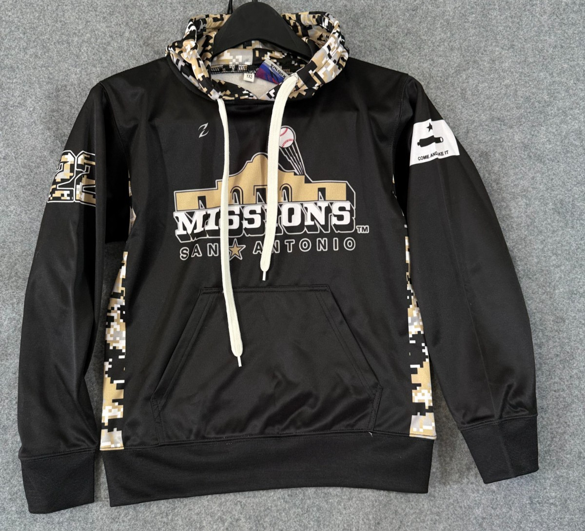 San Antonio Missions Zurdox SGA Hoodie Sweatshirt Boys YXS Black Acosta #22