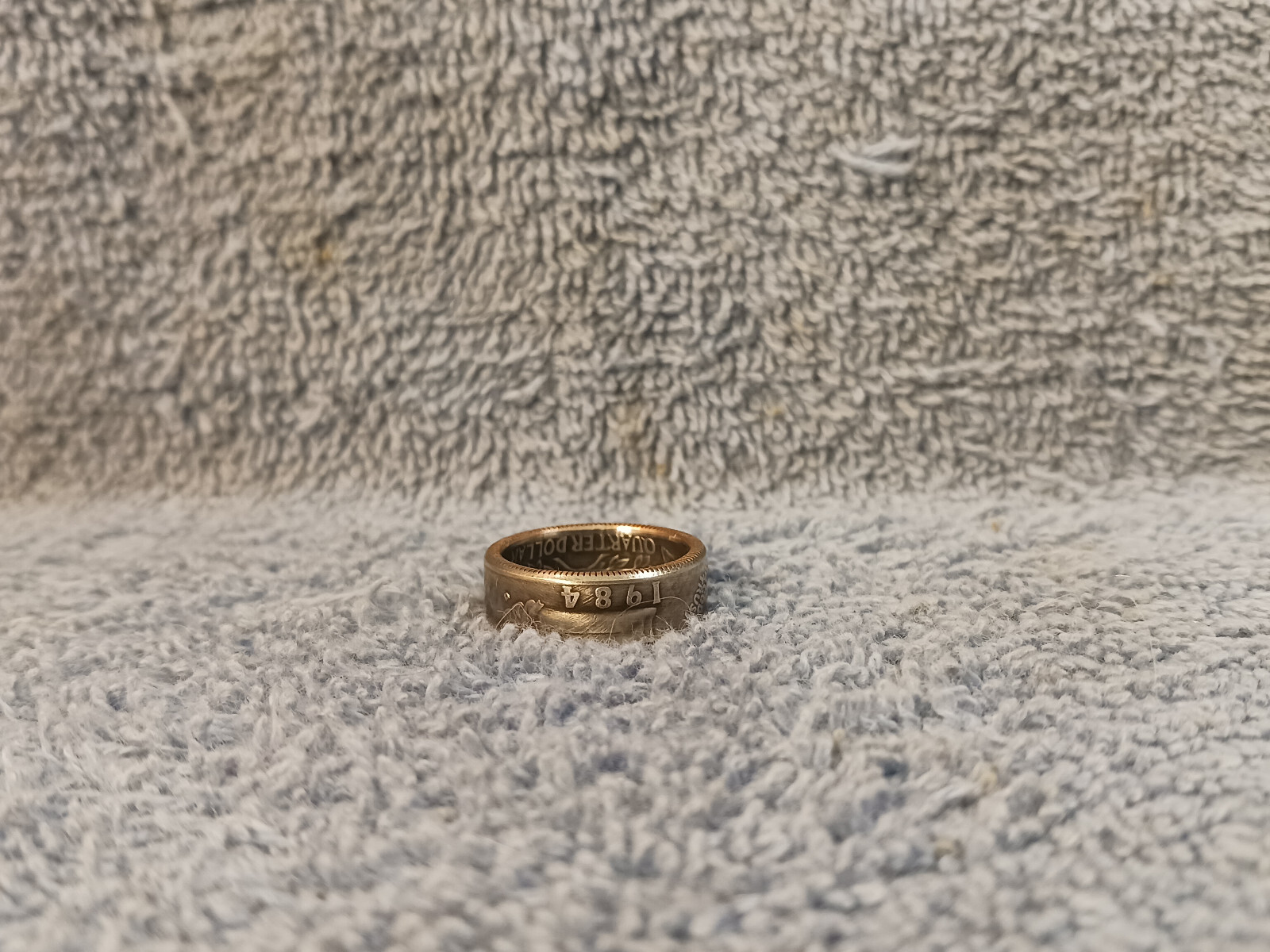 1984 Washington Quarters, Handmade Coin Ring, Size 6- 1/2