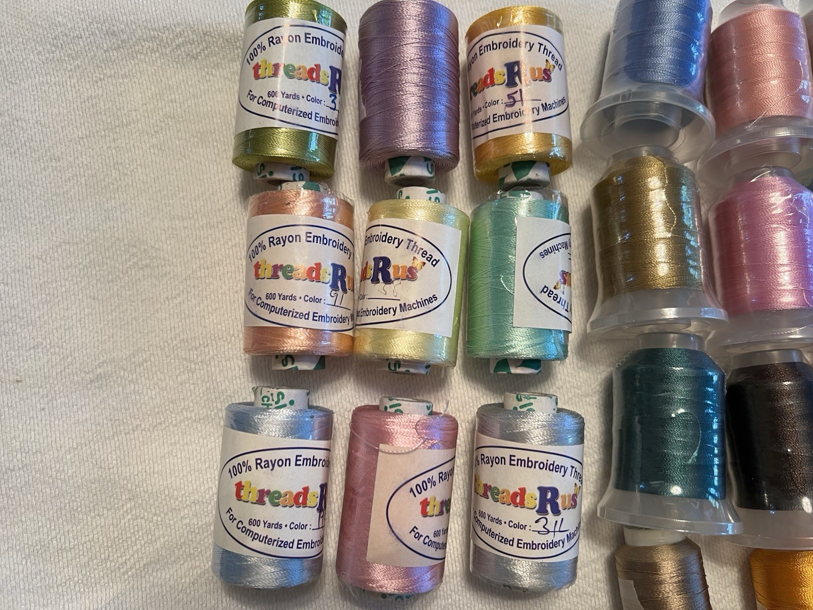 embroidery thread spools