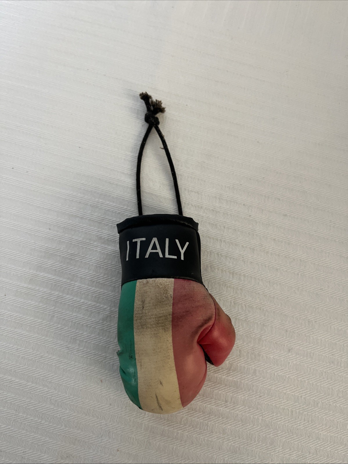 Vintage 3.5" Italy Leather Boxing Glove Mini Hang in car Italian Boxer 1990s