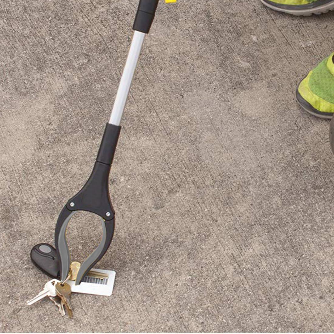 32” Foldable Reacher Grabber Tool, Magnet Tip, 360° Rotating Litter Picker, Grey